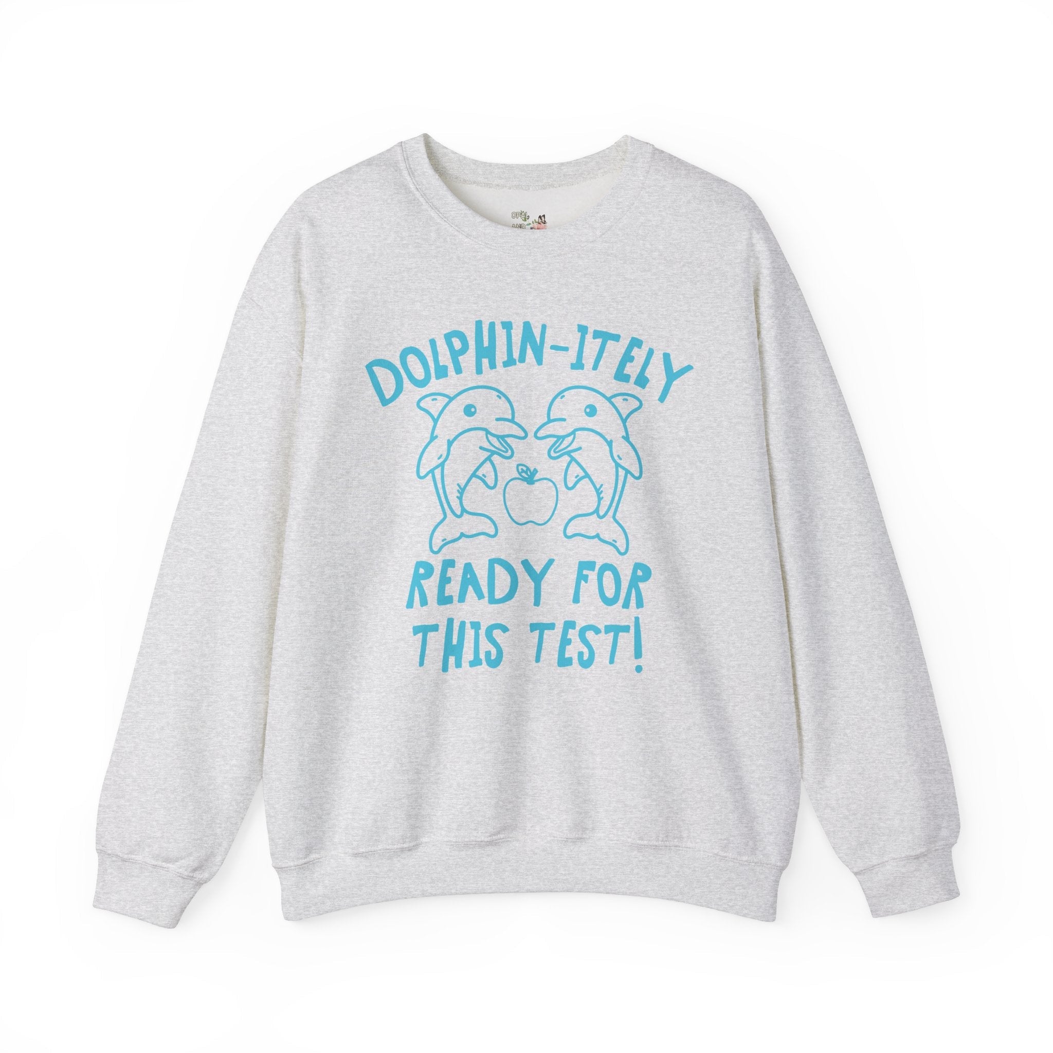 Silly Testing Day Sweatshirt, Elementary School Teacher Who Loves Dolphins, Funny Animal Lover Testing Crewneck, Matching First Grade Crew - Opal and June