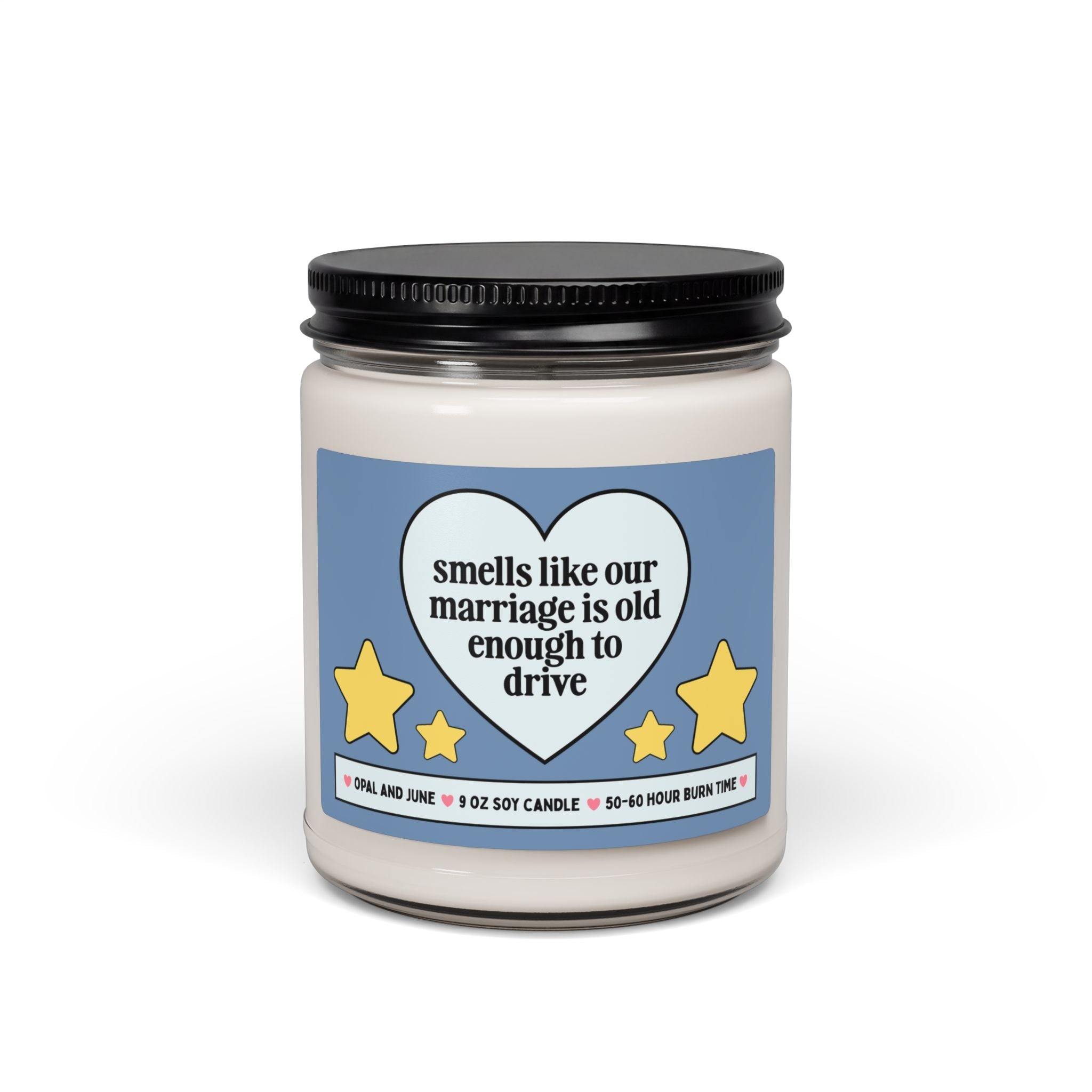 Sixteenth Anniversary Gift for Husband or Wife: Smells Like Our Marriage is Old Enough to Drive | 9 Oz Soy Candle, Silly Anniversary Gift - Opal and June