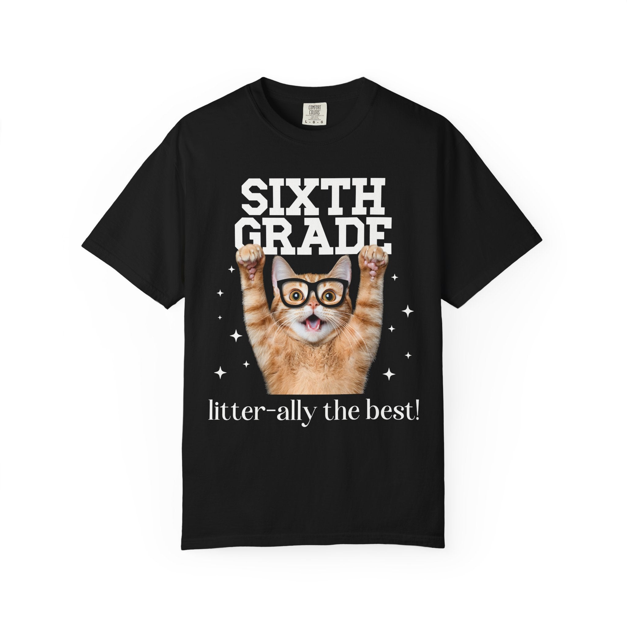 Sixth Grade Teacher Cat Lover Tee Shirt for Back to School, Funny Saying Cat Mom or Cat Dad Gift, First Day of School Teacher Team Shirt - Opal and June