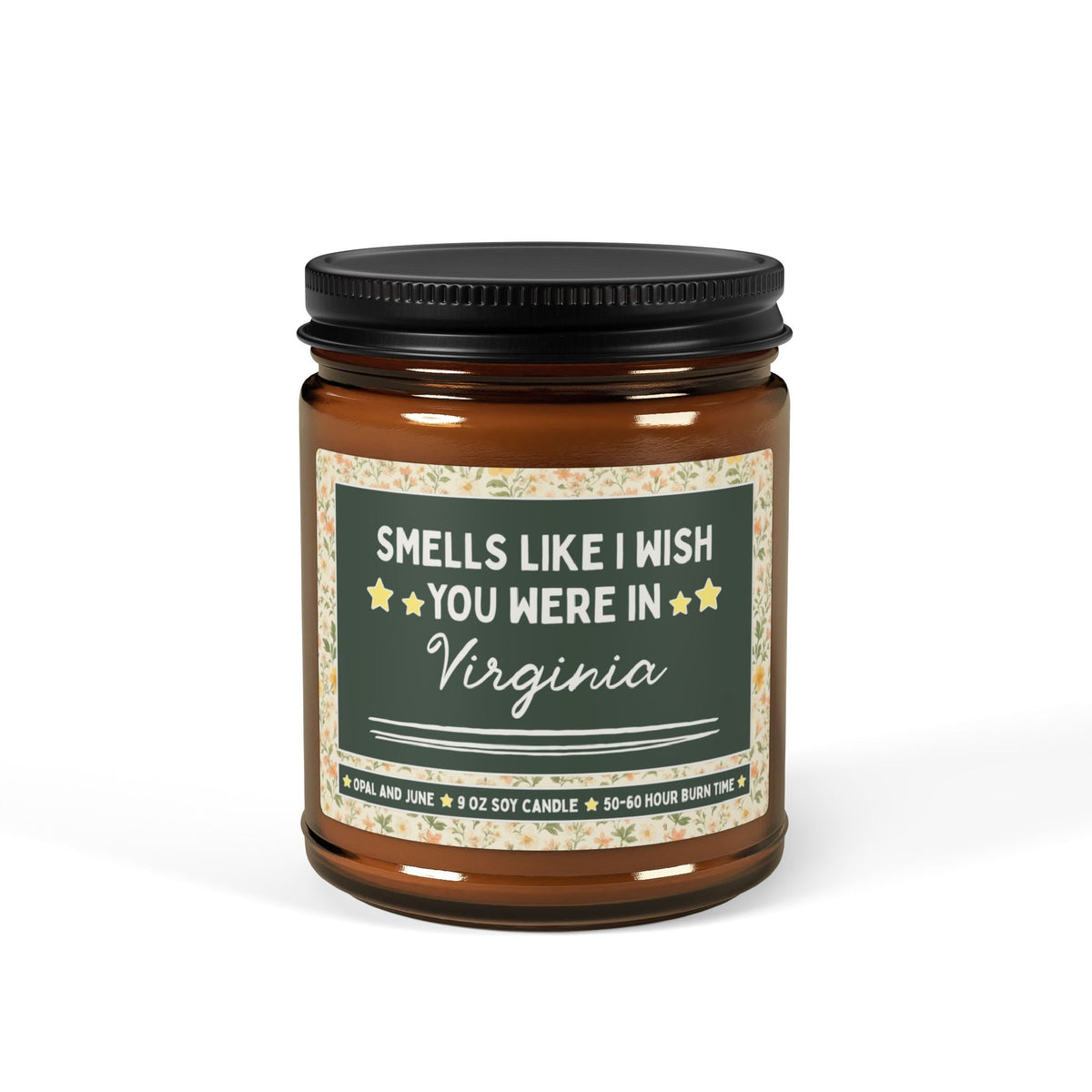 Smells Like I Wish You Were in Virginia: 9 Oz Candle for Friend or Family Member Moving from Virginia, Long Distance Relationship Gift - Opal and June