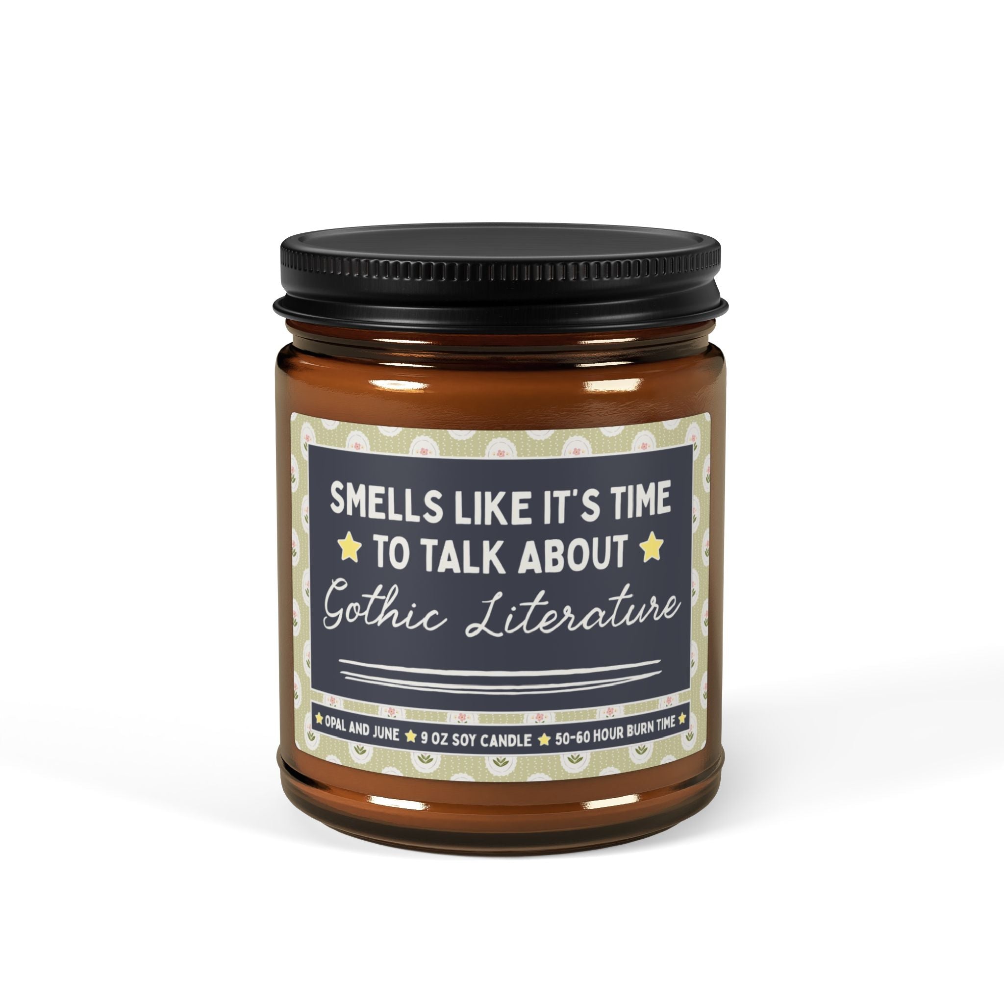 Smells Like it's Time to Talk About Gothic Literature: 9 Oz Soy Candle for Historical Bookworm, 19th Century Bookish Gift, Spooky Books - Opal and June
