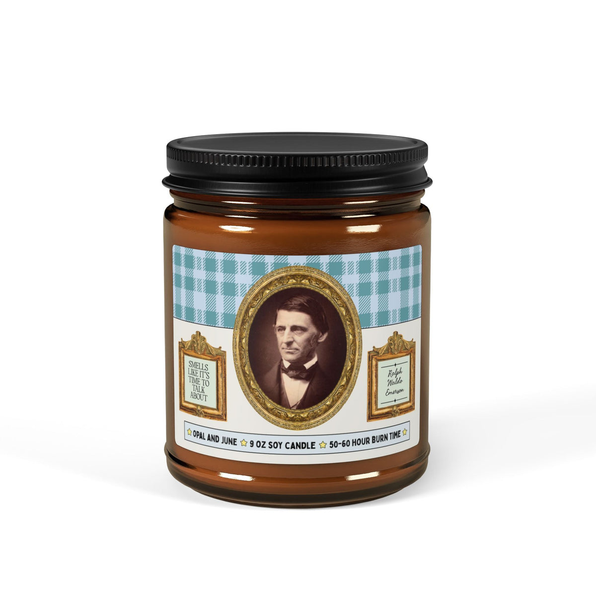 Smells Like It's Time to Talk About Ralph Waldo Emerson Book Lover Candle: 9 Oz Soy Candle for American Literature Bookworm - Opal and June