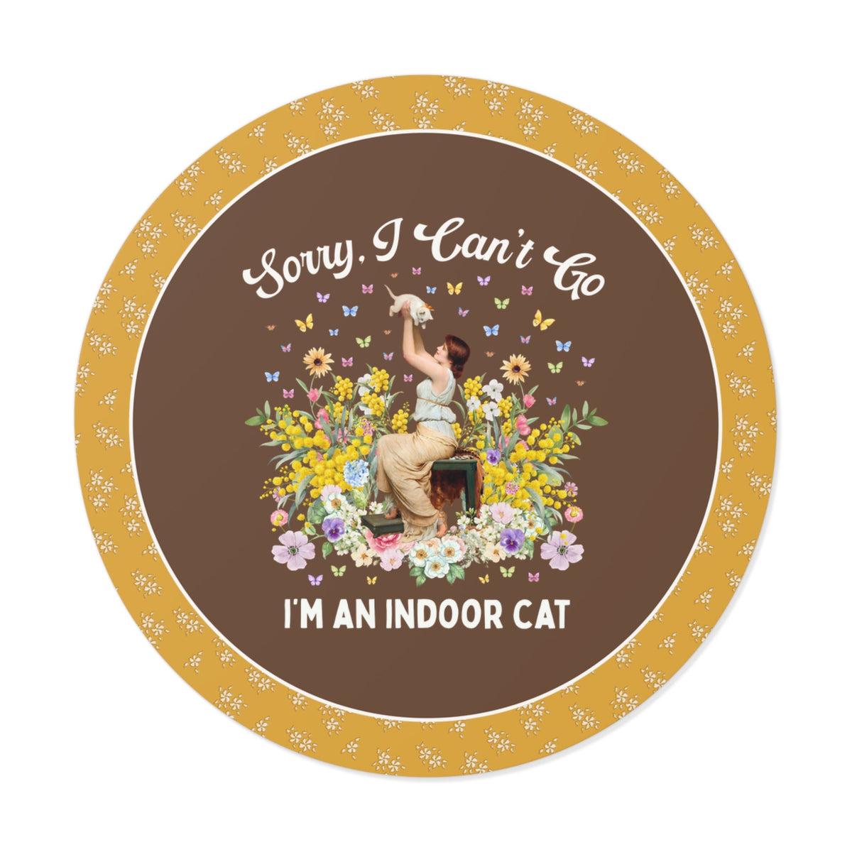 Sorry I Can't Go, I'm an Indoor Cat: Silly Art History Buff Sticker for Art Historian or Introverted Cat Mom or Cat Dad - Opal and June