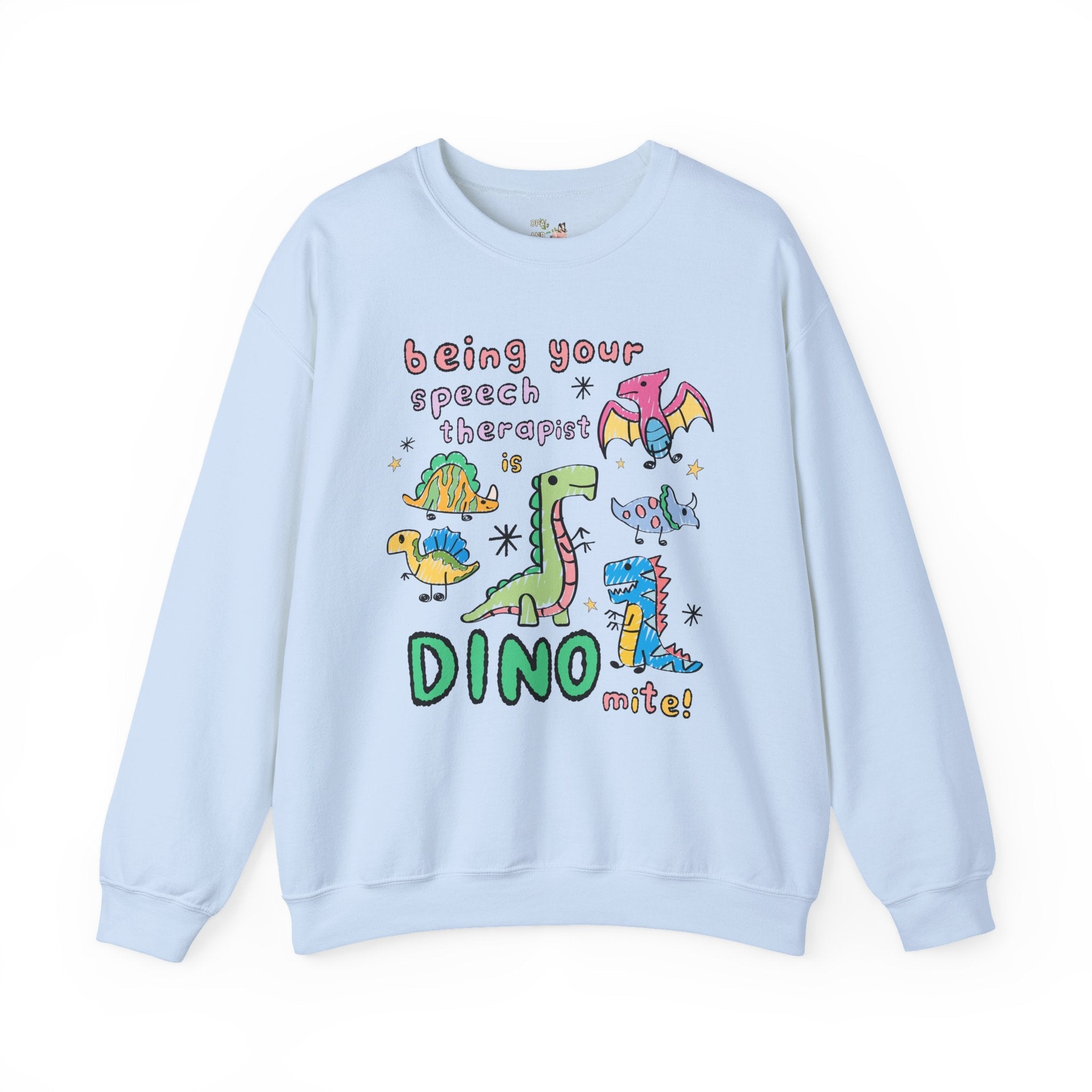 Speech Therapist Thank You Gift, Speech Language Pathologist Sweatshirt, Dinosaur Lover Shirt, Elementary Speech Teacher, Cute 90s Doodles - Opal and June