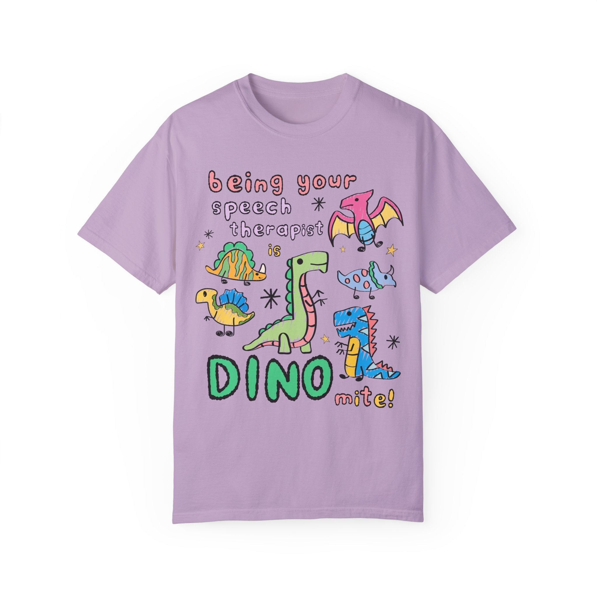 Speech Therapist Thank You Gift, Speech Language Pathologist T-Shirt, Dinosaur Lover Tee Shirt, Elementary Speech Teacher, Cute 90s Doodles - Opal and June