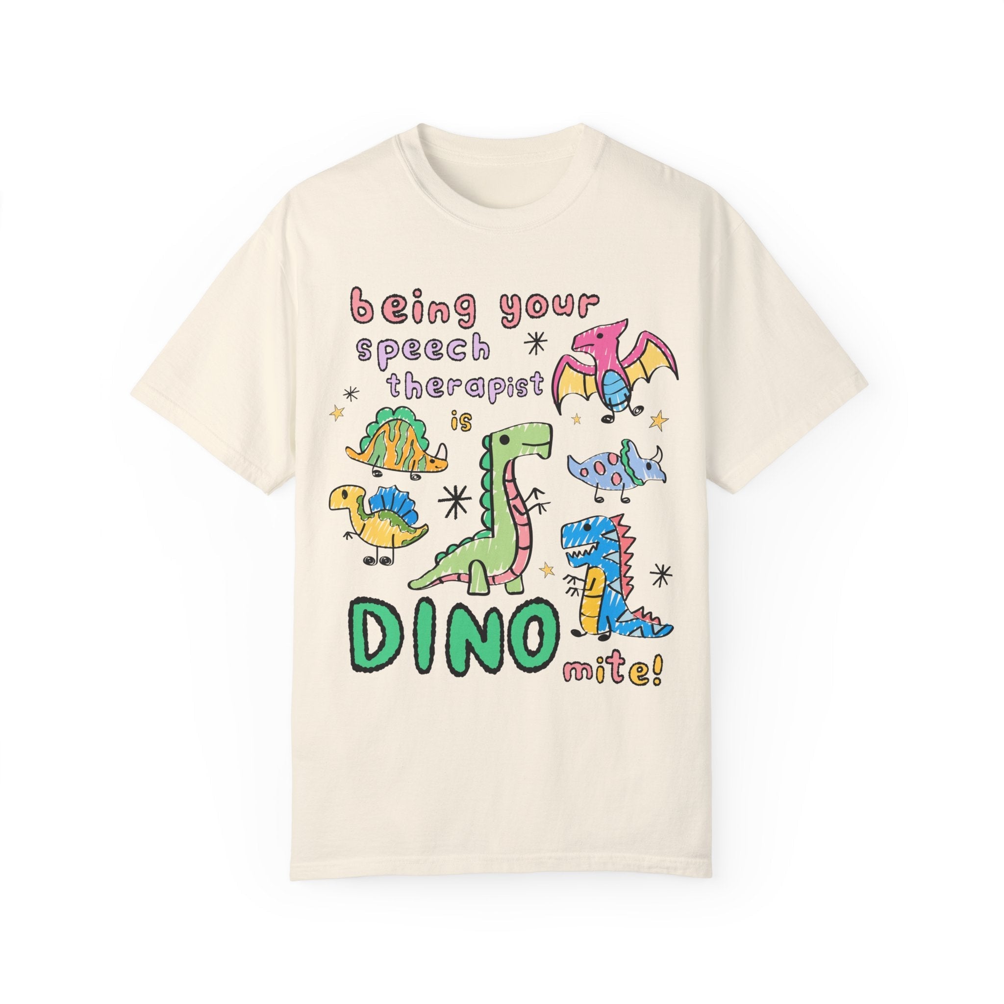Speech Therapist Thank You Gift, Speech Language Pathologist T-Shirt, Dinosaur Lover Tee Shirt, Elementary Speech Teacher, Cute 90s Doodles - Opal and June