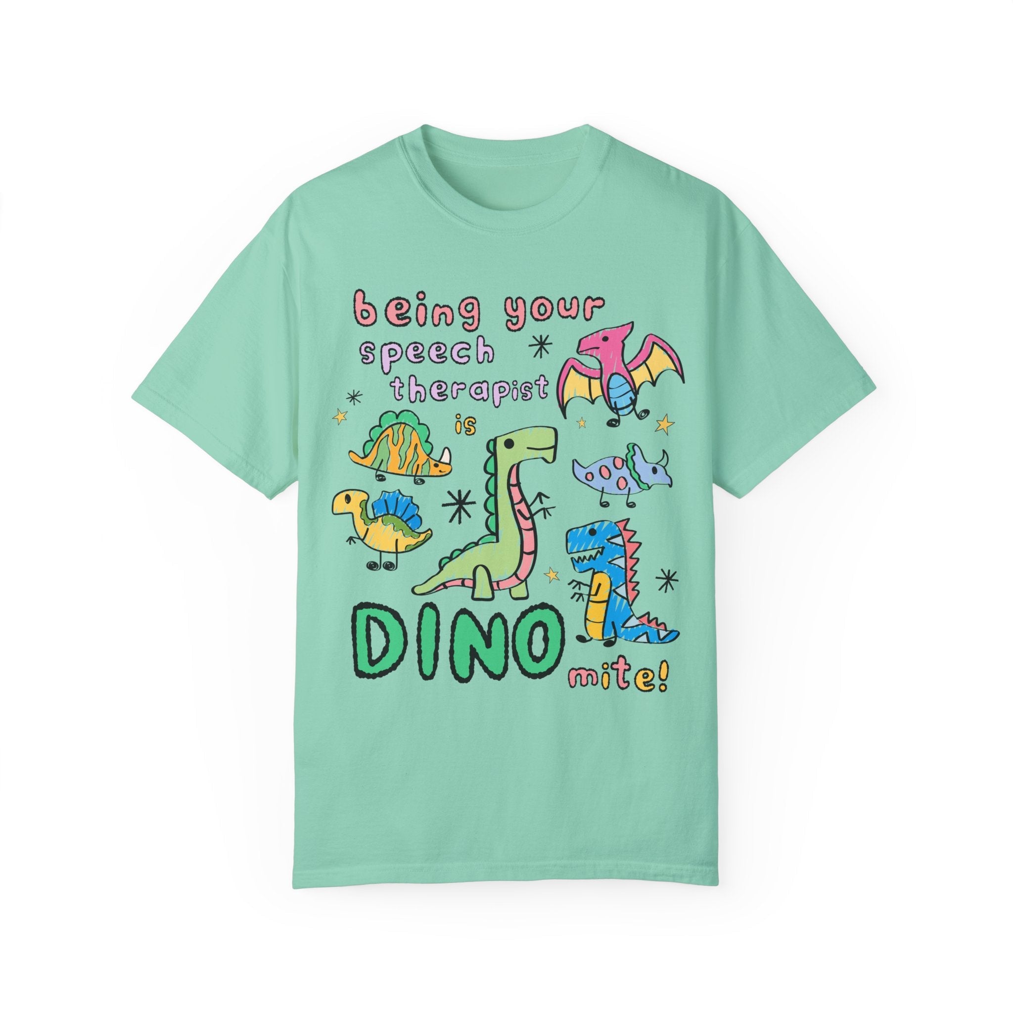 Speech Therapist Thank You Gift, Speech Language Pathologist T-Shirt, Dinosaur Lover Tee Shirt, Elementary Speech Teacher, Cute 90s Doodles - Opal and June