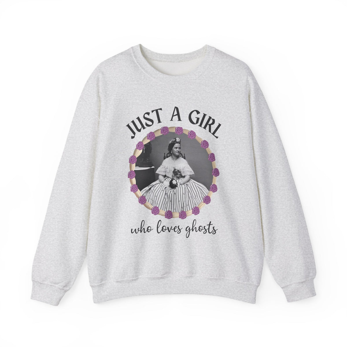 Spooky American History Crewneck for Professor: Just A Girl Who Loves Ghosts | Mary Todd Lincoln Shirt, Funny Spooky Season, Social Studies - Opal and June
