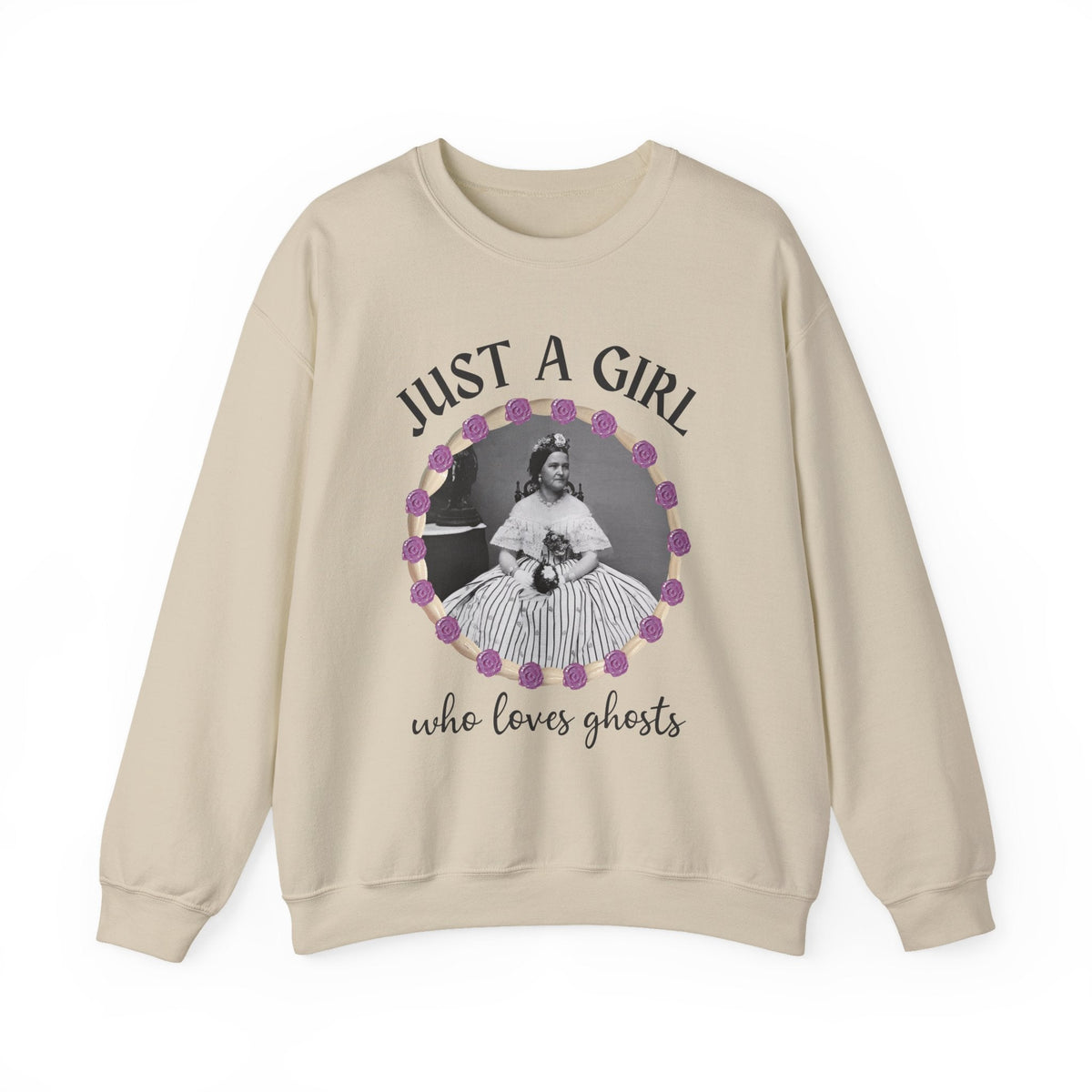 Spooky American History Crewneck for Professor: Just A Girl Who Loves Ghosts | Mary Todd Lincoln Shirt, Funny Spooky Season, Social Studies - Opal and June