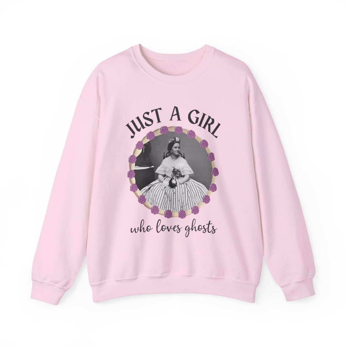 Spooky American History Crewneck for Professor: Just A Girl Who Loves Ghosts | Mary Todd Lincoln Shirt, Funny Spooky Season, Social Studies - Opal and June
