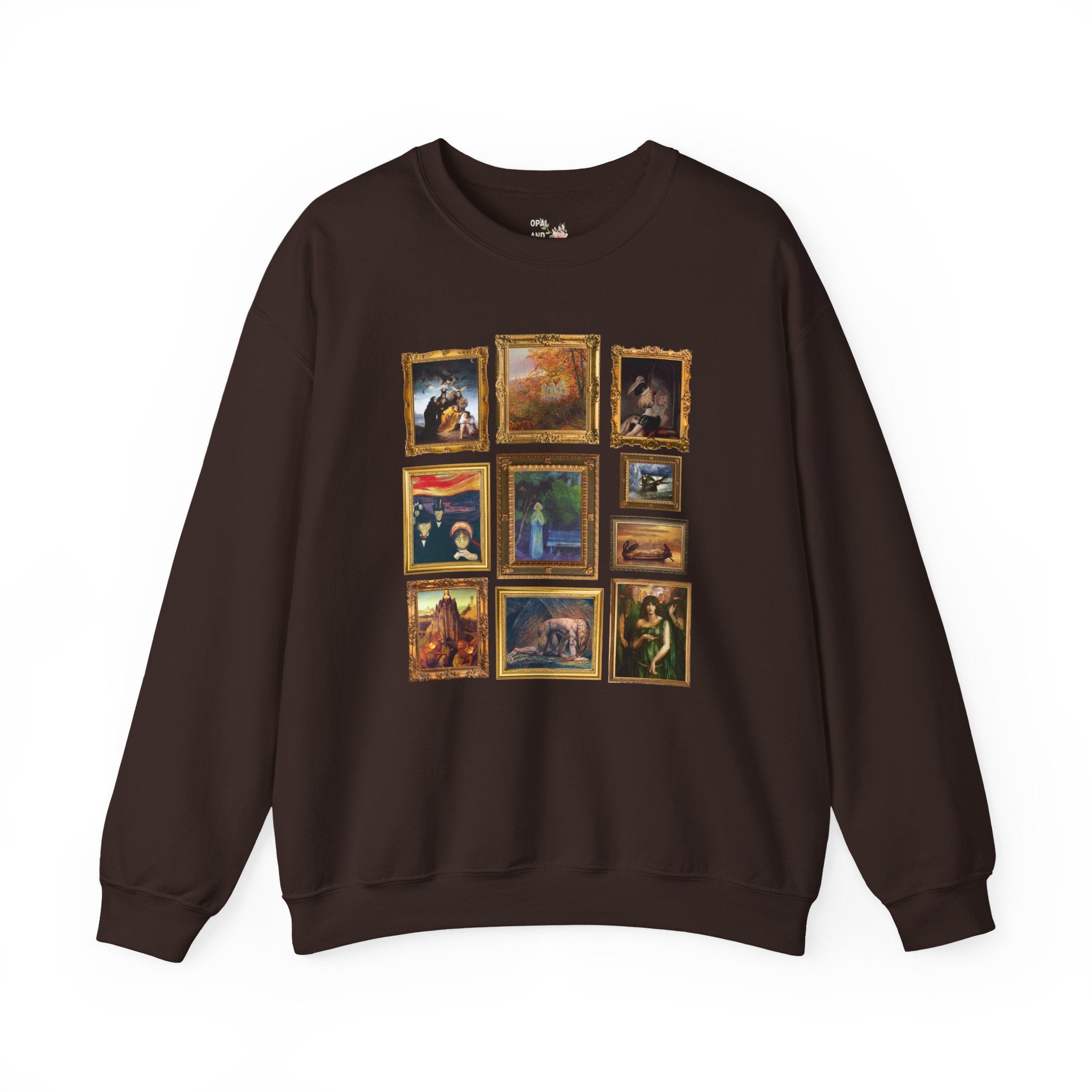 Spooky Art History Painting Sweatshirt for Halloween, 19th Century Famous Paintings, Edvard Munch, Pre - Raphaelite Brotherhood Art Movement - Opal and June