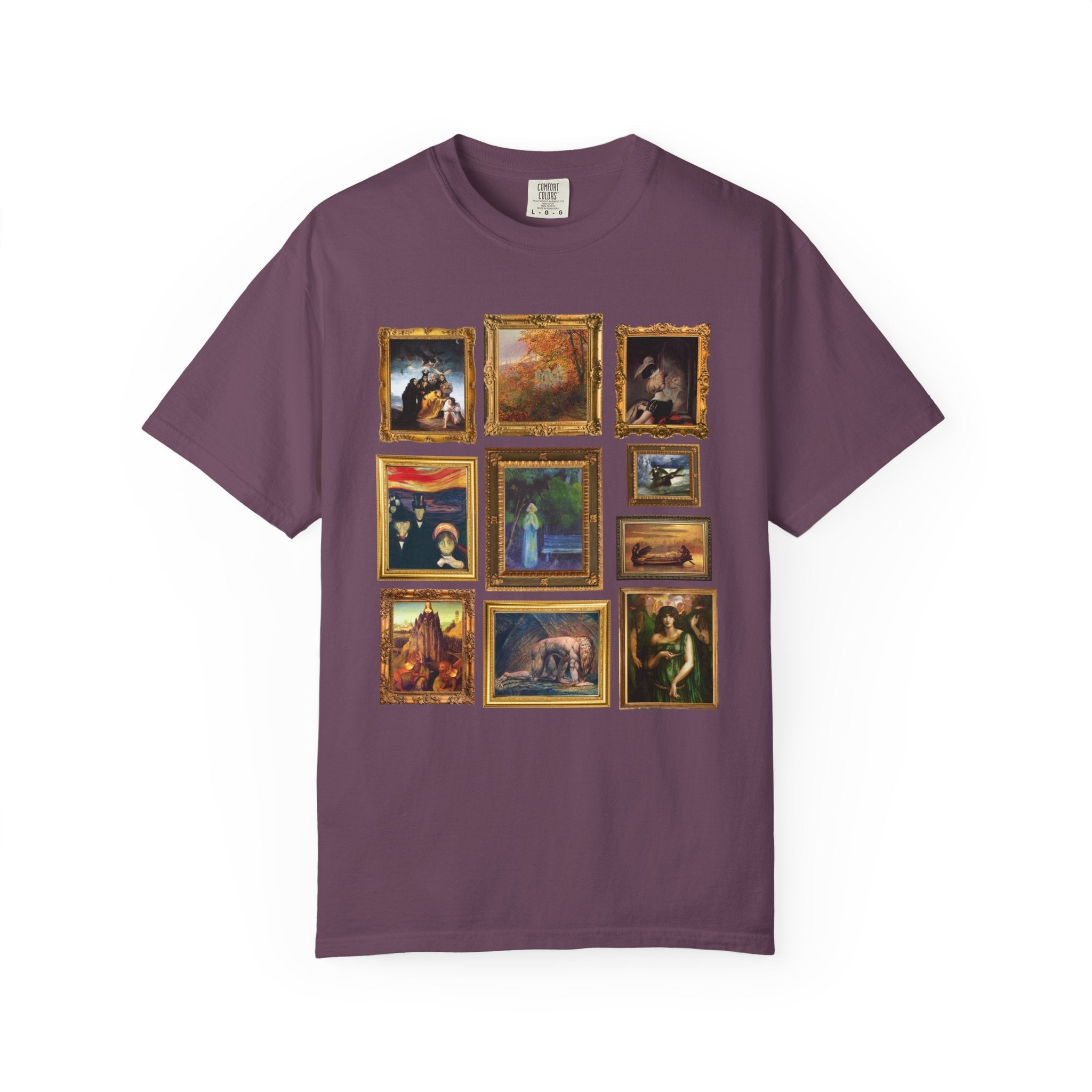 Spooky Art History Painting Tee Shirt for Halloween, 19th Century Famous Paintings, Edvard Munch, Pre - Raphaelite Brotherhood Art Movement - Opal and June
