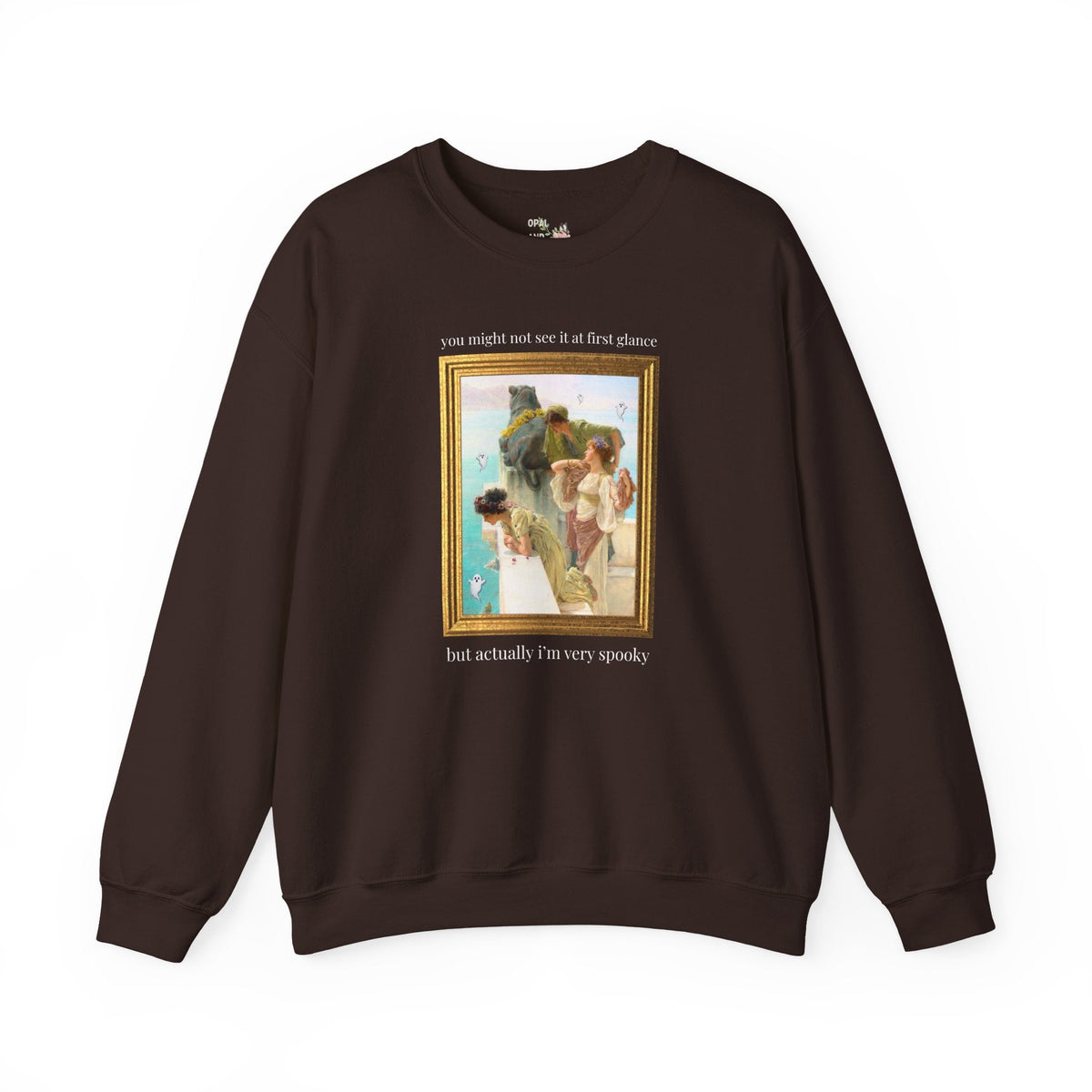 Spooky Halloween Art History Sweatshirt: Famous Painting by Lawrence Alma-Tadema, 19th Century Art History, Funny Spooky Season Ghost Crewneck - Opal and June