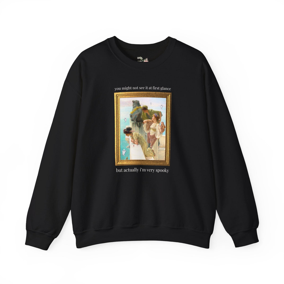 Spooky Halloween Art History Sweatshirt: Famous Painting by Lawrence Alma-Tadema, 19th Century Art History, Funny Spooky Season Ghost Crewneck - Opal and June
