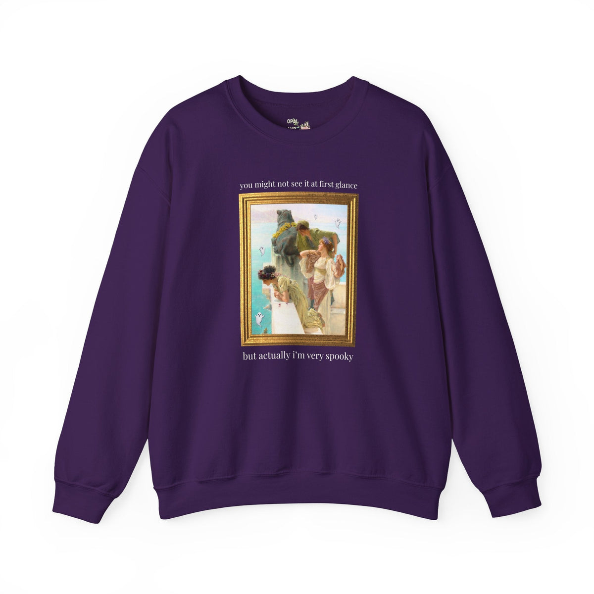 Spooky Halloween Art History Sweatshirt: Famous Painting by Lawrence Alma-Tadema, 19th Century Art History, Funny Spooky Season Ghost Crewneck - Opal and June