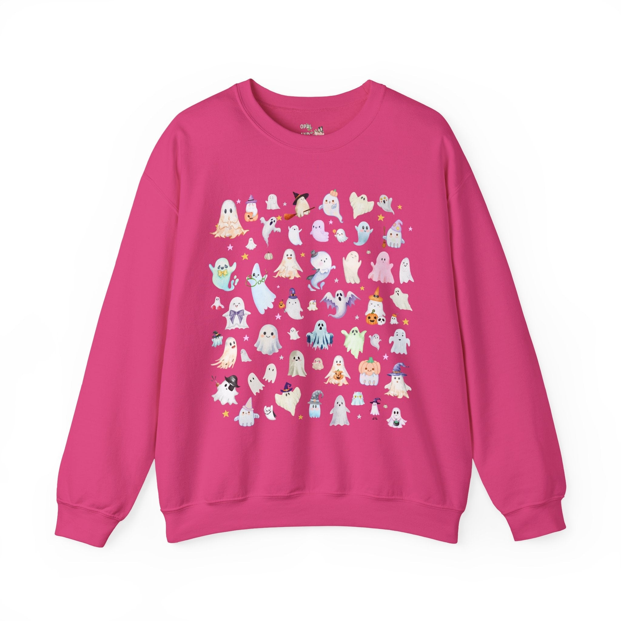 Spooky Season Ghost Lover Sweatshirt for Halloween or October, Kitschy Eclectic Summer Ween Camping Crewneck for Friend Who Loves Ghosts - Opal and June