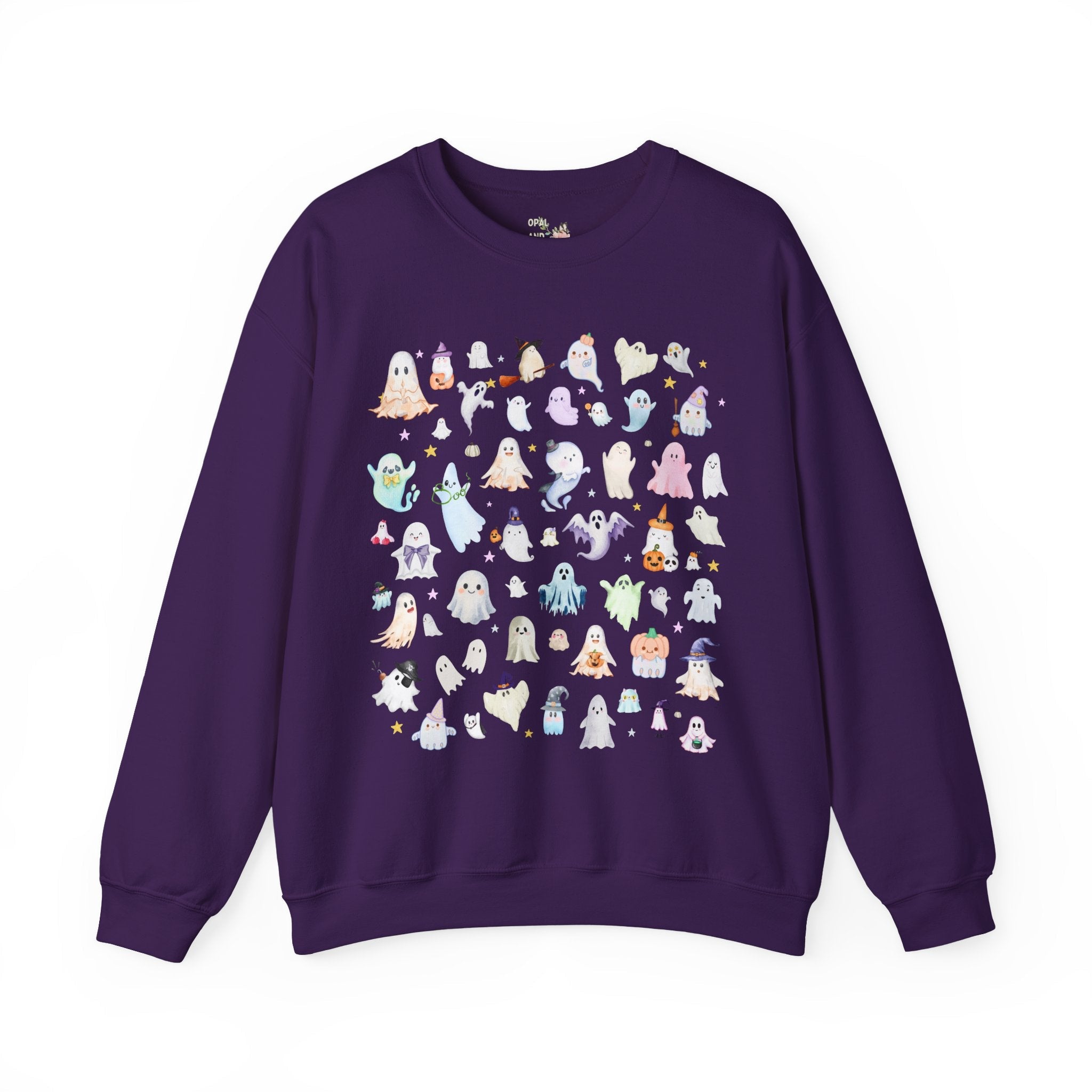Spooky Season Ghost Lover Sweatshirt for Halloween or October, Kitschy Eclectic Summer Ween Camping Crewneck for Friend Who Loves Ghosts - Opal and June