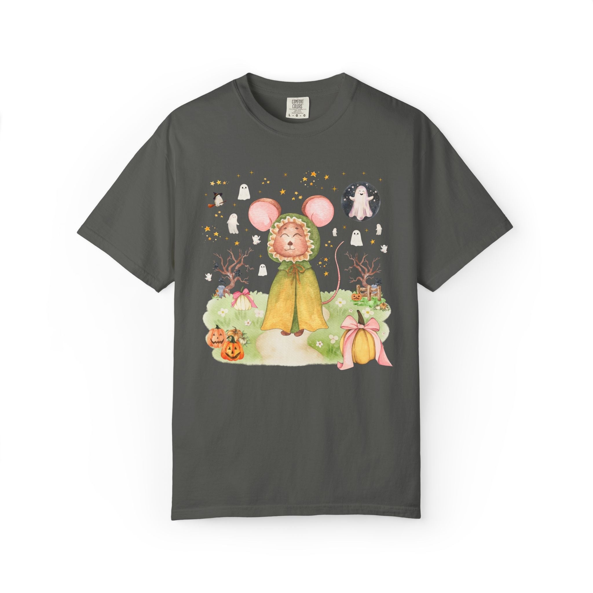 Spooky Season Mouse T-Shirt for Animal Lover, Silly Goblincore Halloween Tee Shirt for Teacher or Mom, 90s Aesthetic Goblincore Fall Tee - Opal and June