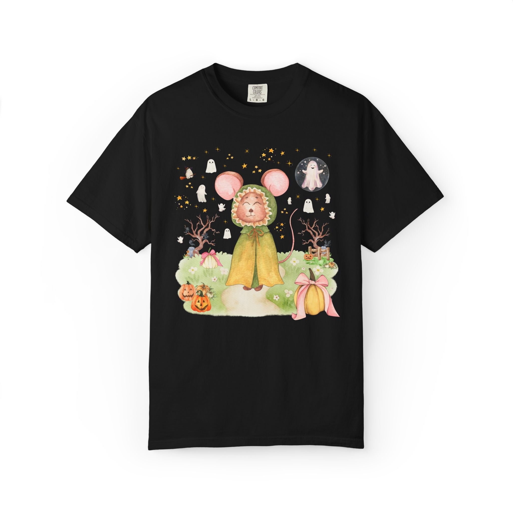 Spooky Season Mouse T-Shirt for Animal Lover, Silly Goblincore Halloween Tee Shirt for Teacher or Mom, 90s Aesthetic Goblincore Fall Tee - Opal and June