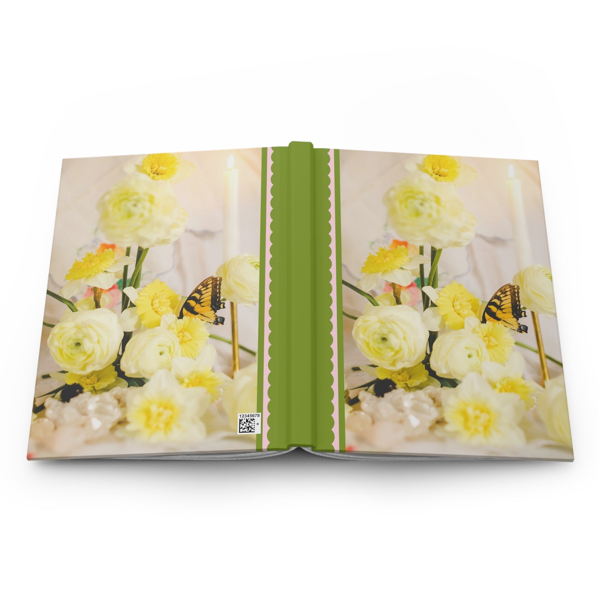 Spring Daffodil Notebook with Butterfly and Candle - Opal and June
