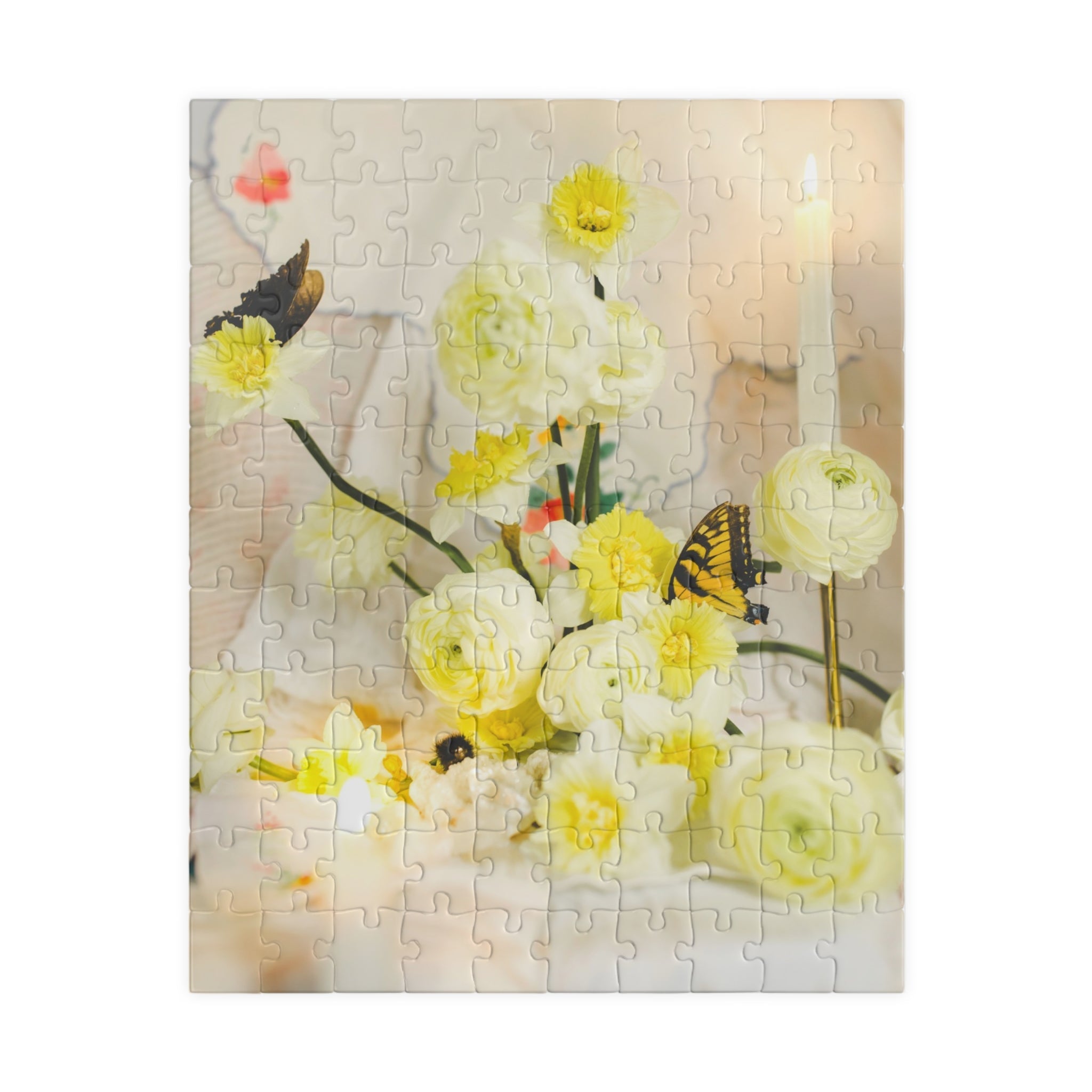 Spring Daffodil Puzzle with Butterfly and Candle - Opal and June