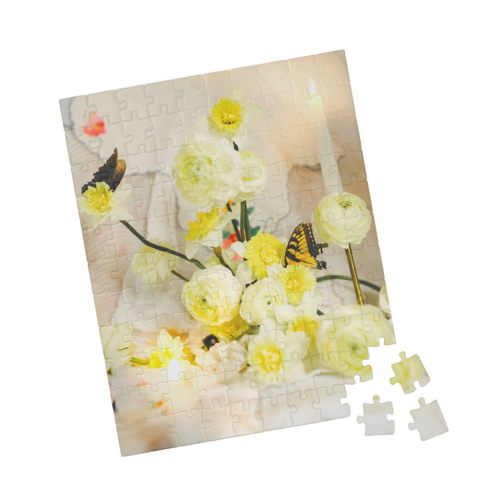 Spring Daffodil Puzzle with Butterfly and Candle - Opal and June