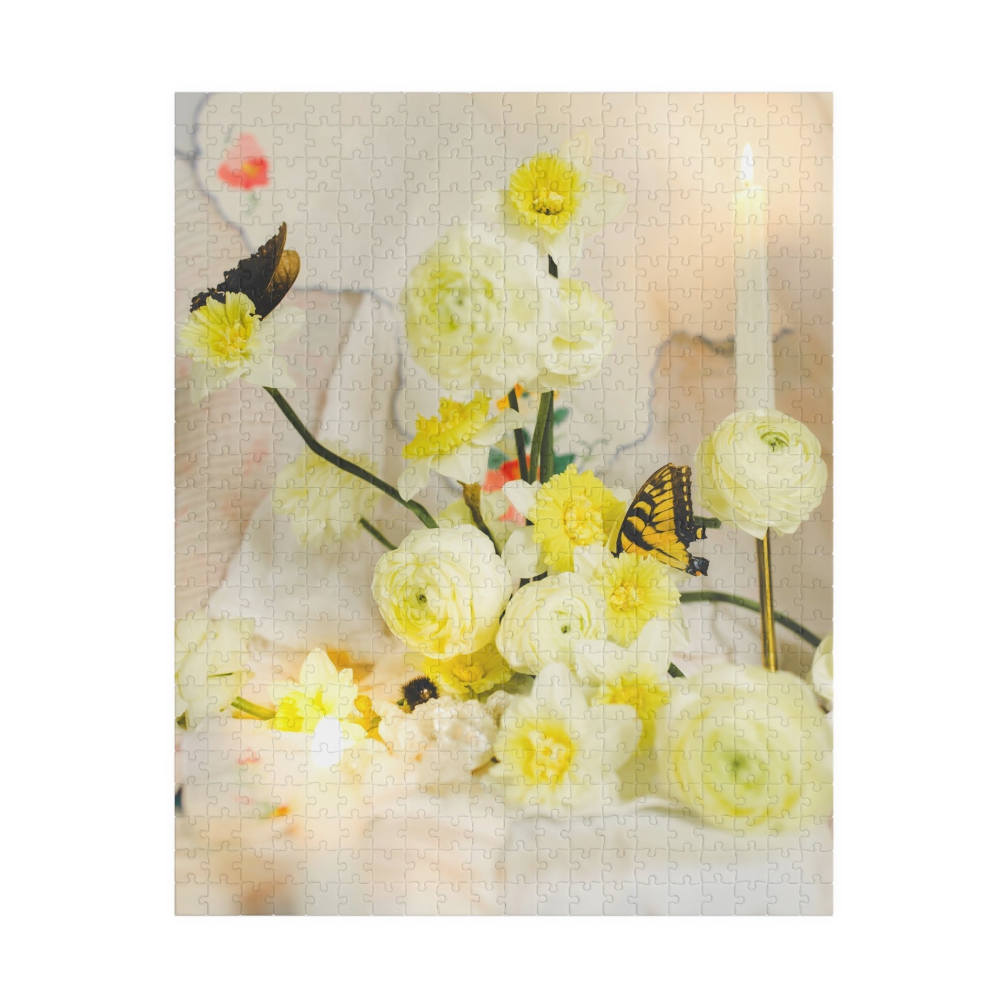 Spring Daffodil Puzzle with Butterfly and Candle - Opal and June