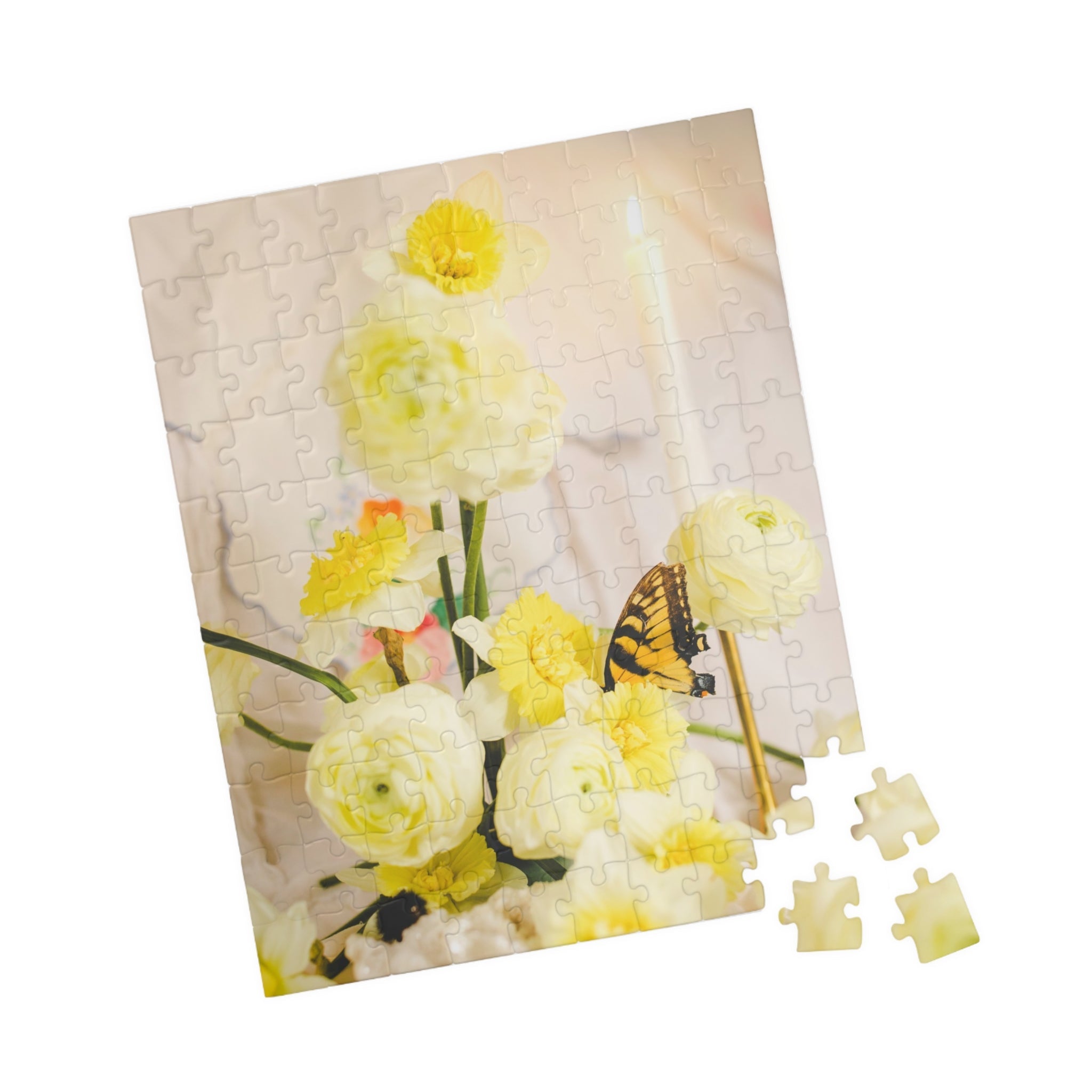 Spring Daffodil Puzzle with Butterfly and Candle - Opal and June
