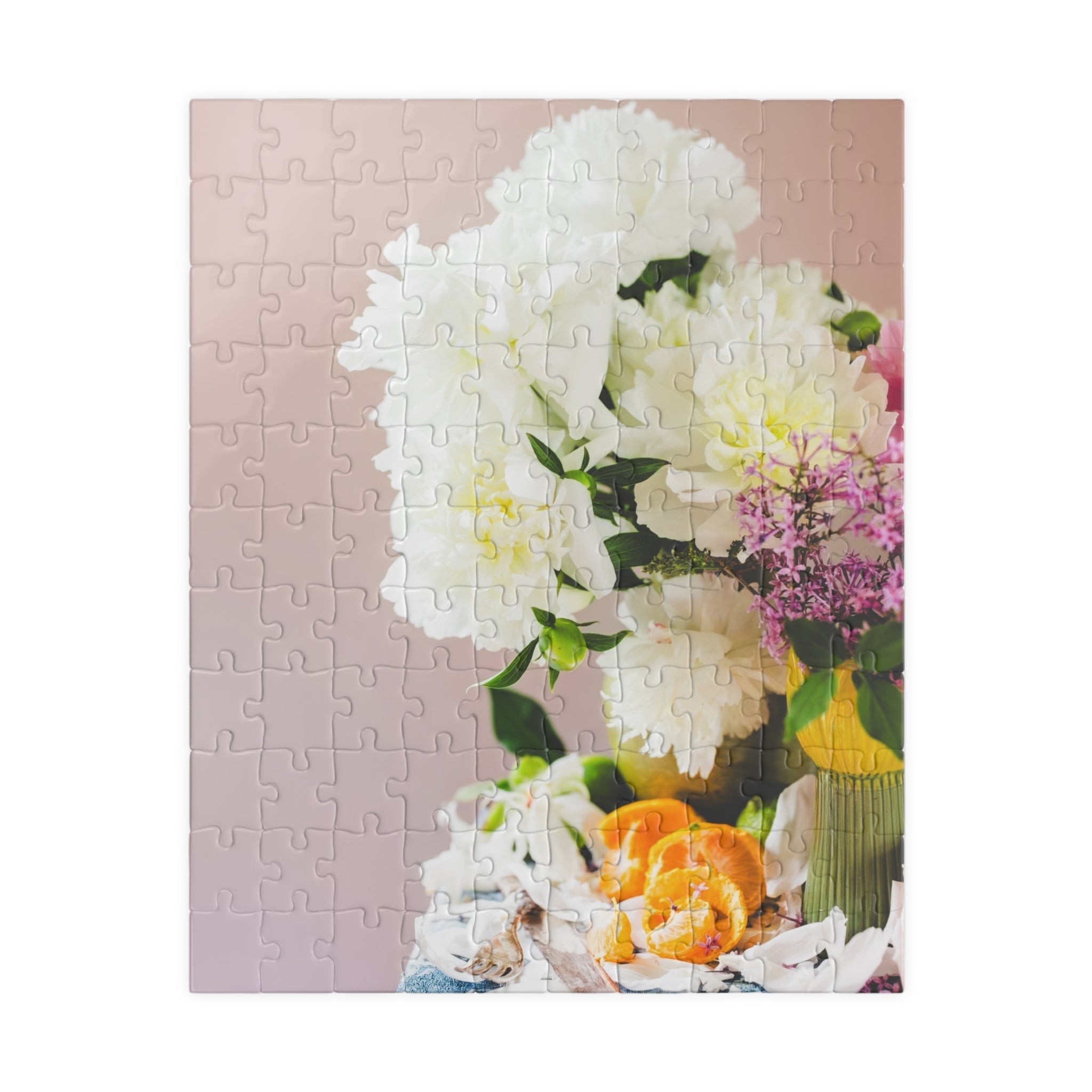 Spring Peony and Lilac Puzzle with Oranges and Utensils - Opal and June