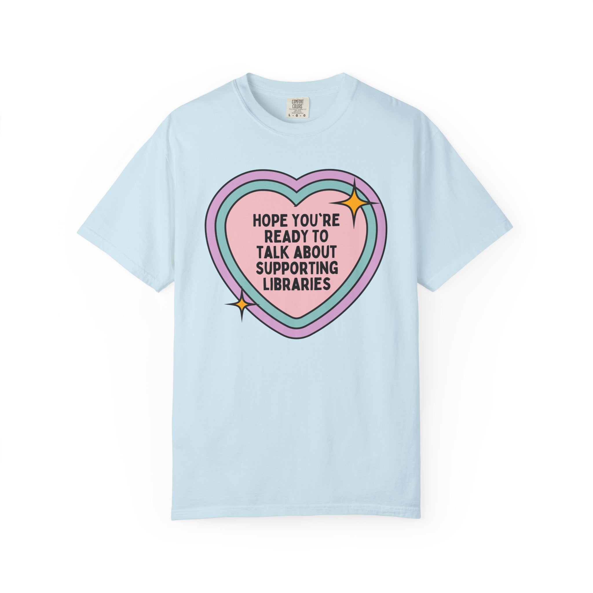 Support Public Libraries Tee Shirt for Book Lover, Cute Bookish Tee with Heart for Romance Reader, Classic Literature Bookworm or Librarian - Opal and June