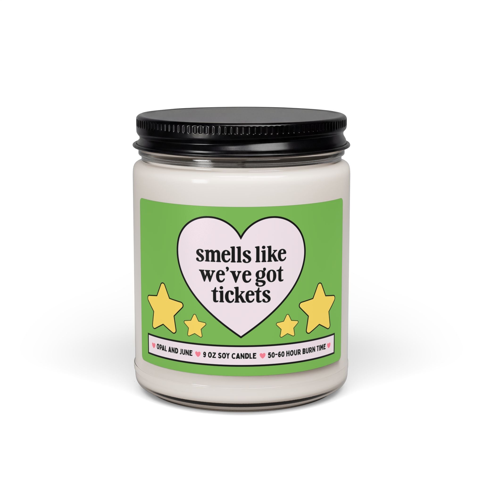 Surprise Trip Concert Ticket, Movie Ticket Gift: Smells Like We've Got Tickets, 9 Oz Soy Candle, Funny Surprise Gift for Wife or Girlfriend - Opal and June