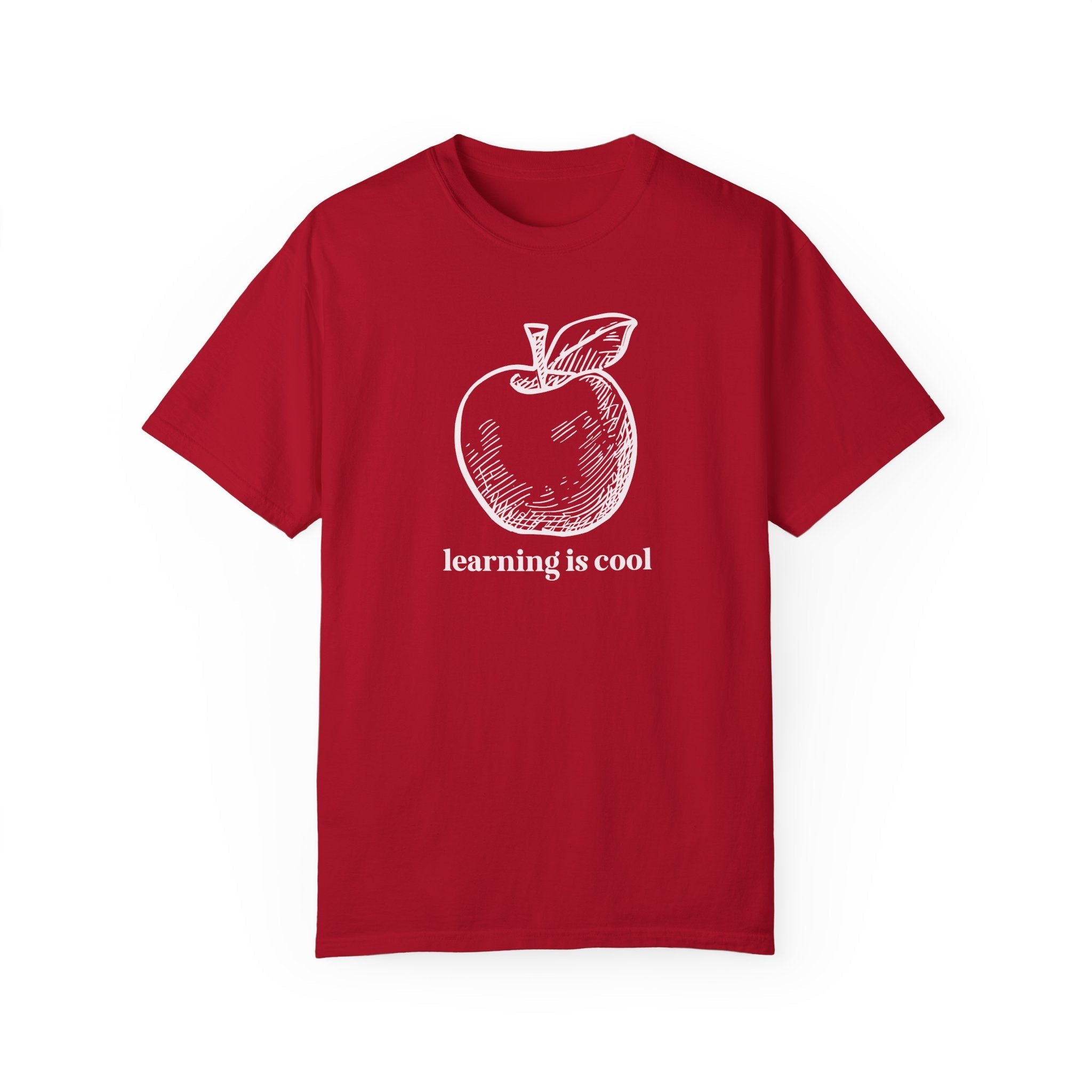 Teacher Appreciation Tee Shirt: Learning is Cool, Funny Saying T-Shirt with Cute Apple, Kindergarten or High School Teacher, Education Major - Opal and June