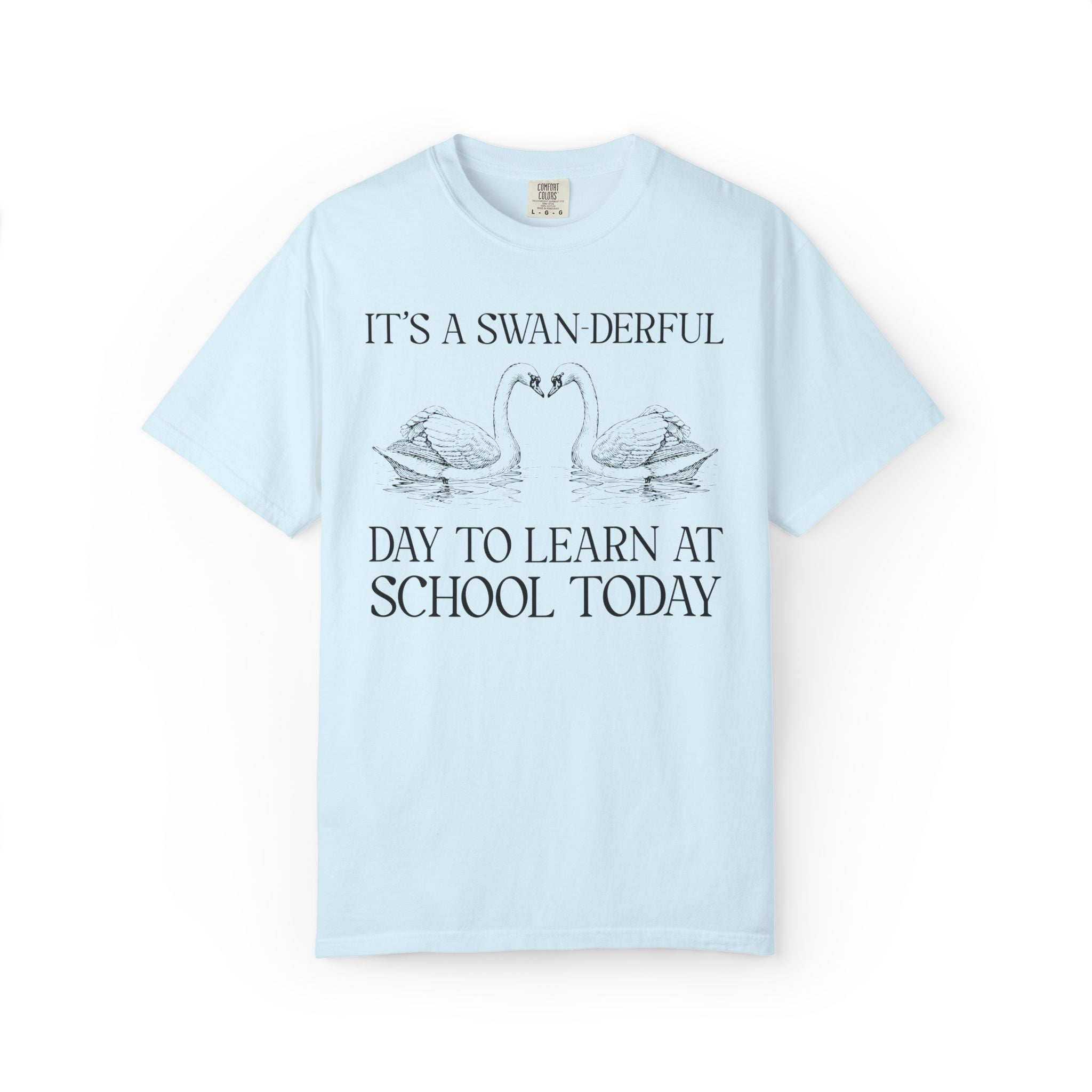 Teacher Cottagecore Swan T-Shirt: It's a Swan-derful Day to Learn, Back to School Matching Teacher Tee, Animal Lover, First Day of School - Opal and June