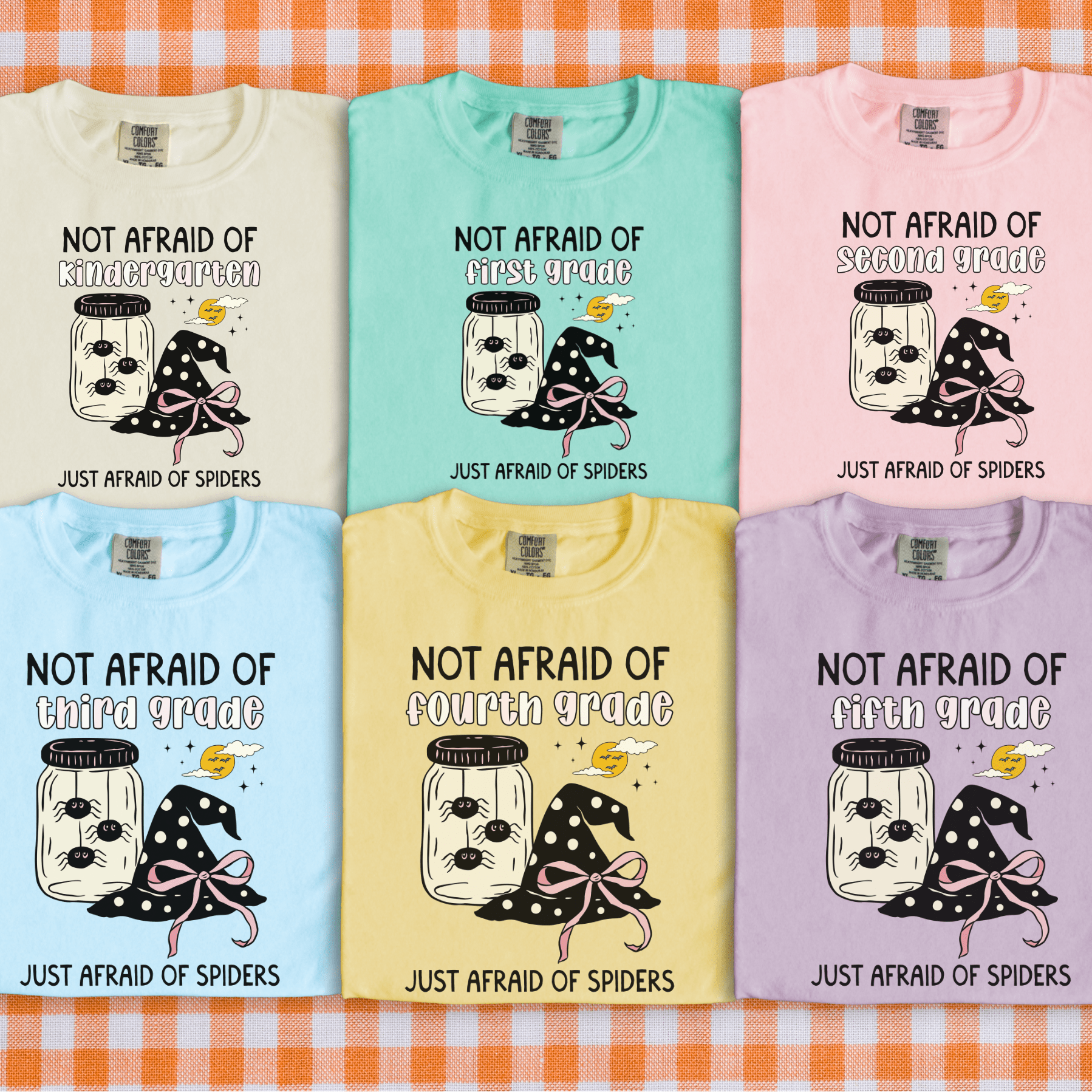 Teacher Halloween Grade Level T-Shirt: Just Afraid of Spiders - Opal and June