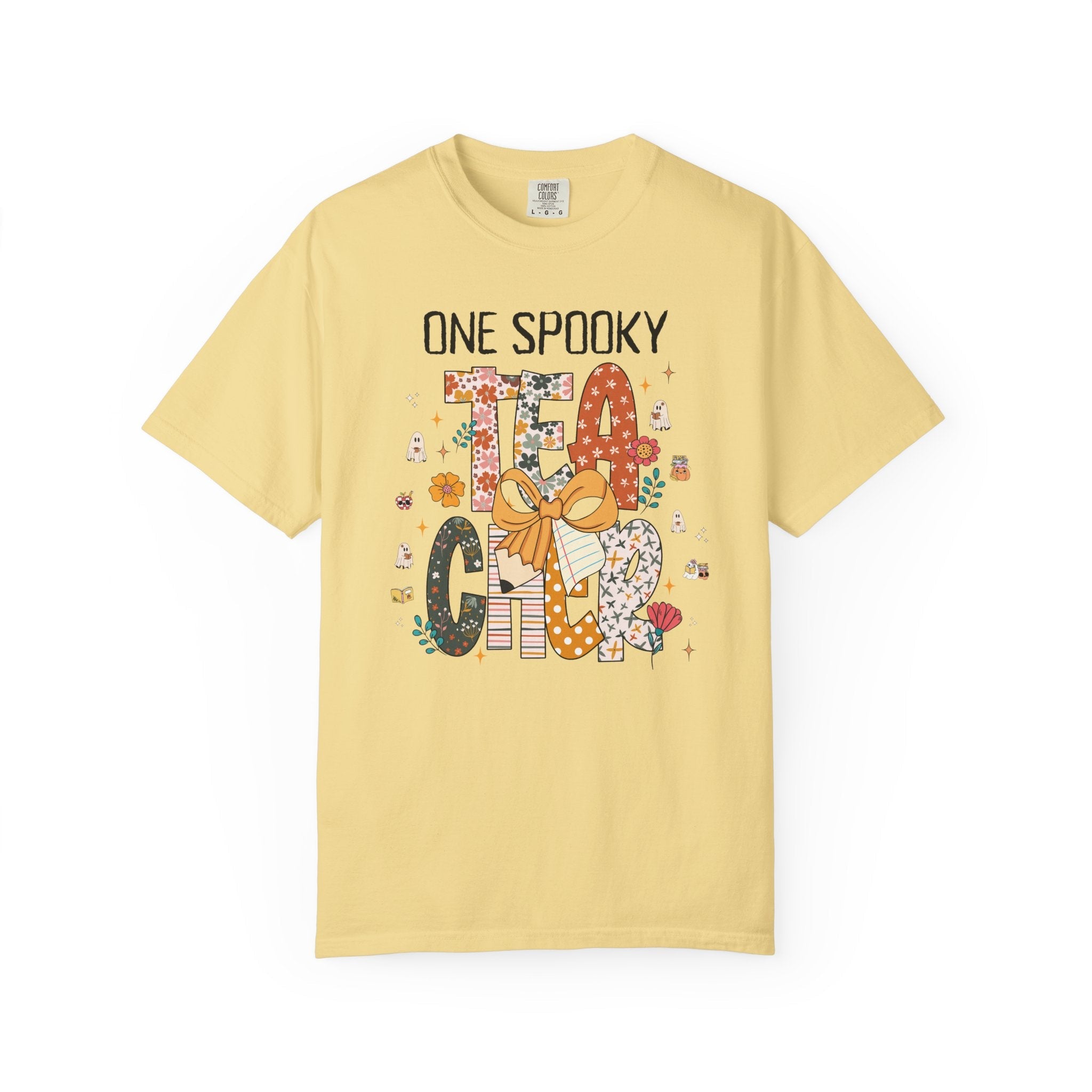 Teacher Halloween Tee Shirt for First Grade Teacher, Cute Kindergarten Crew T-Shirt for Spooky Season, One Spooky Teacher Tee with Ghosts - Opal and June