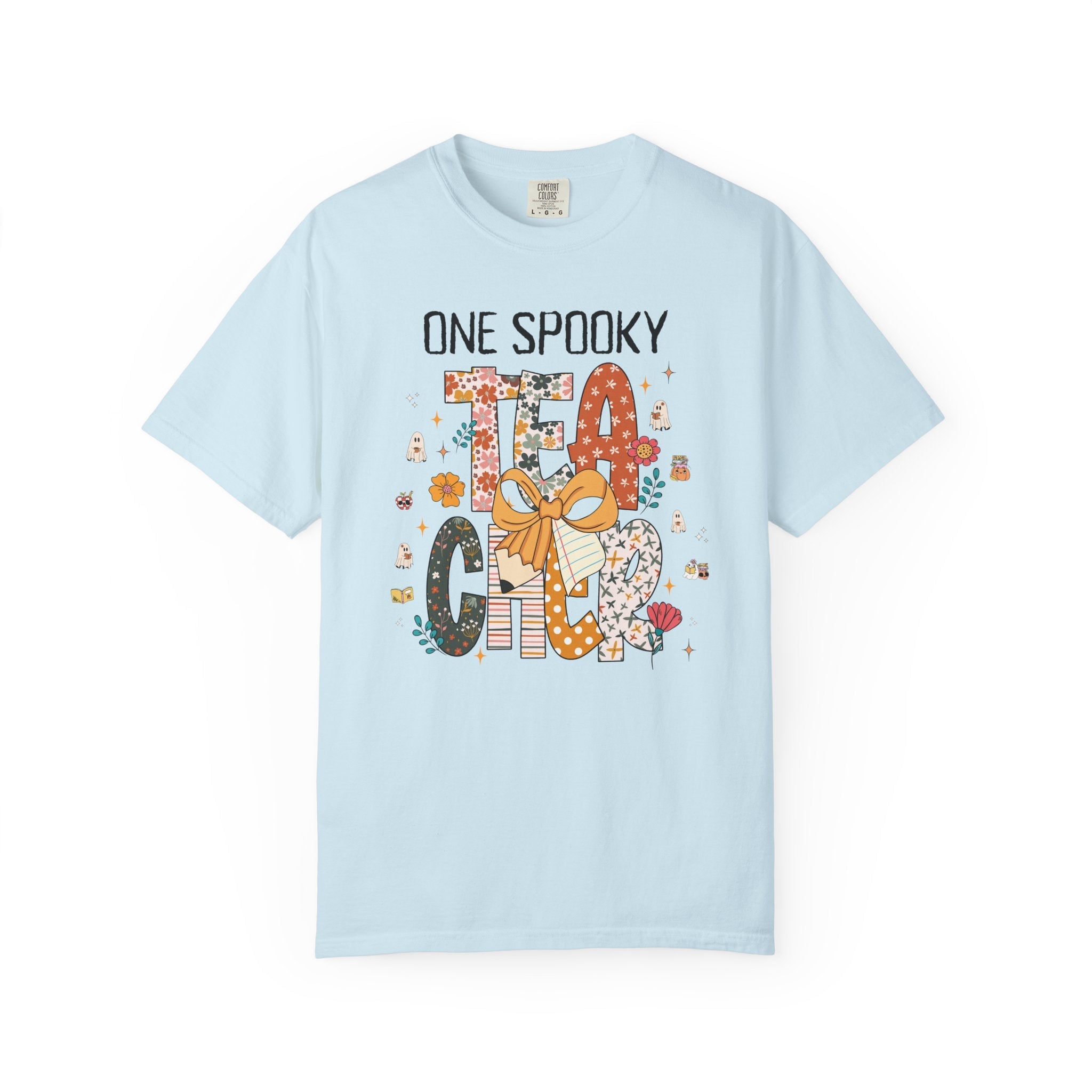 Teacher Halloween Tee Shirt for First Grade Teacher, Cute Kindergarten Crew T-Shirt for Spooky Season, One Spooky Teacher Tee with Ghosts - Opal and June