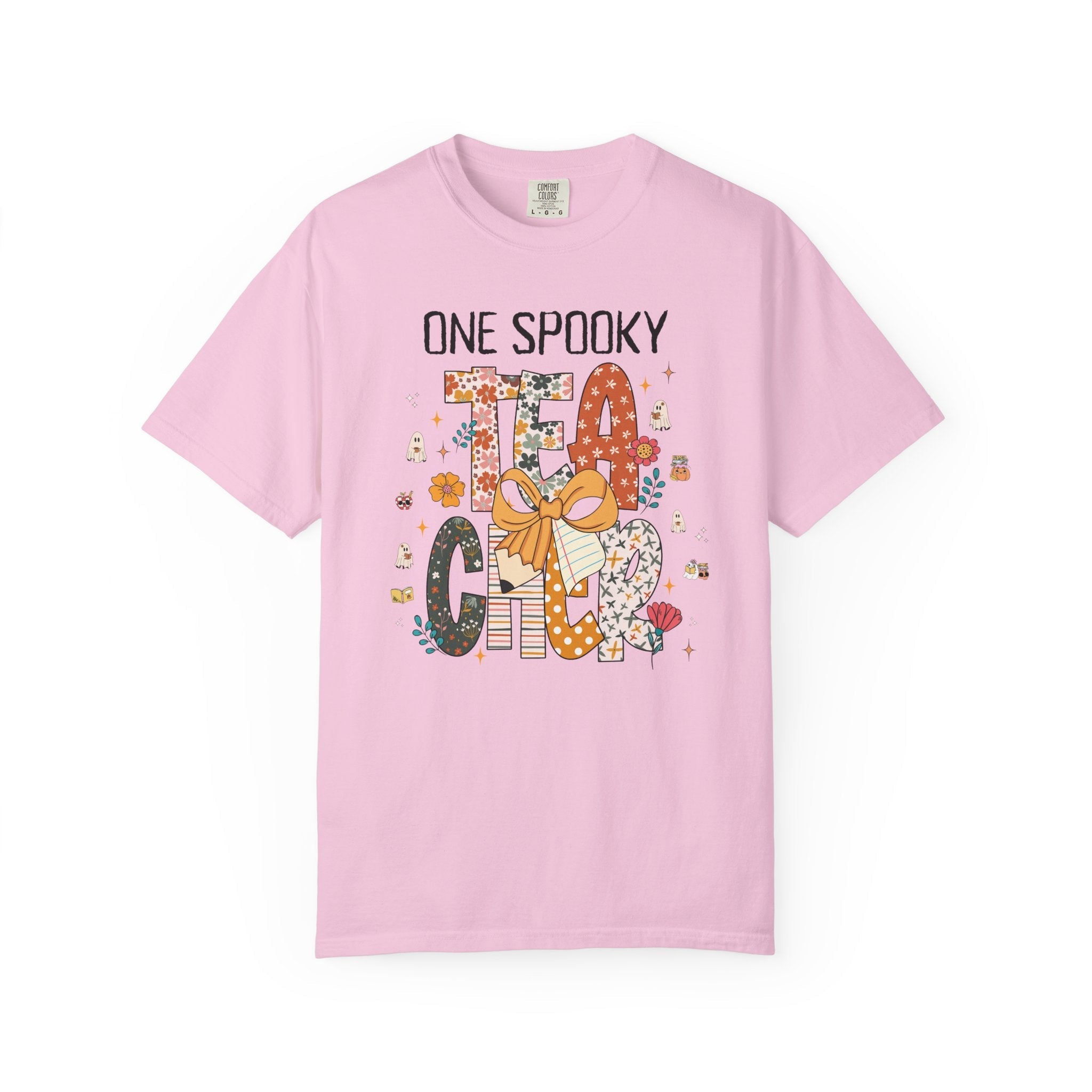 Teacher Halloween Tee Shirt for First Grade Teacher, Cute Kindergarten Crew T-Shirt for Spooky Season, One Spooky Teacher Tee with Ghosts - Opal and June