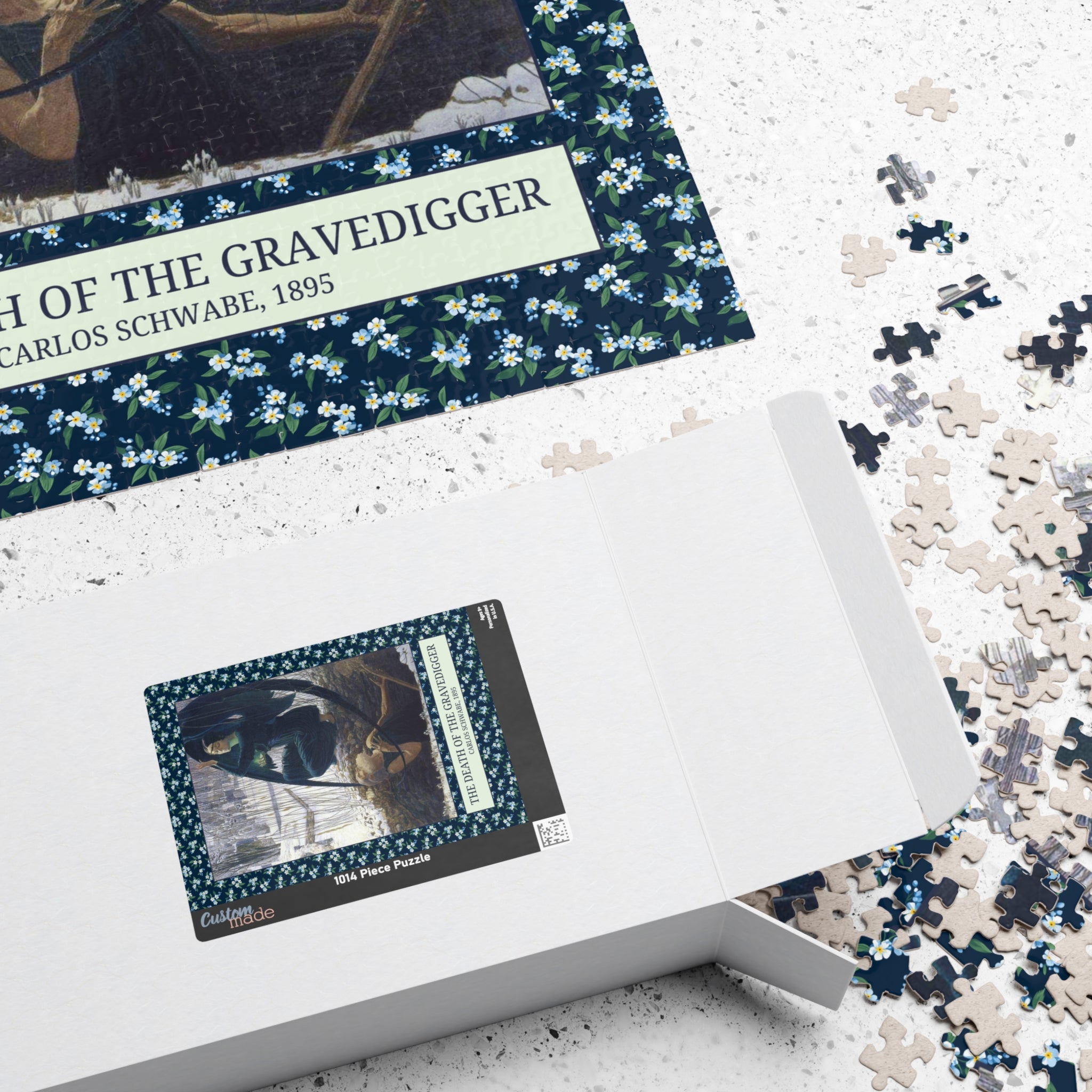 The Death of the Gravedigger by Carlos Schwabe: Spooky Art History Puzzle - Opal and June