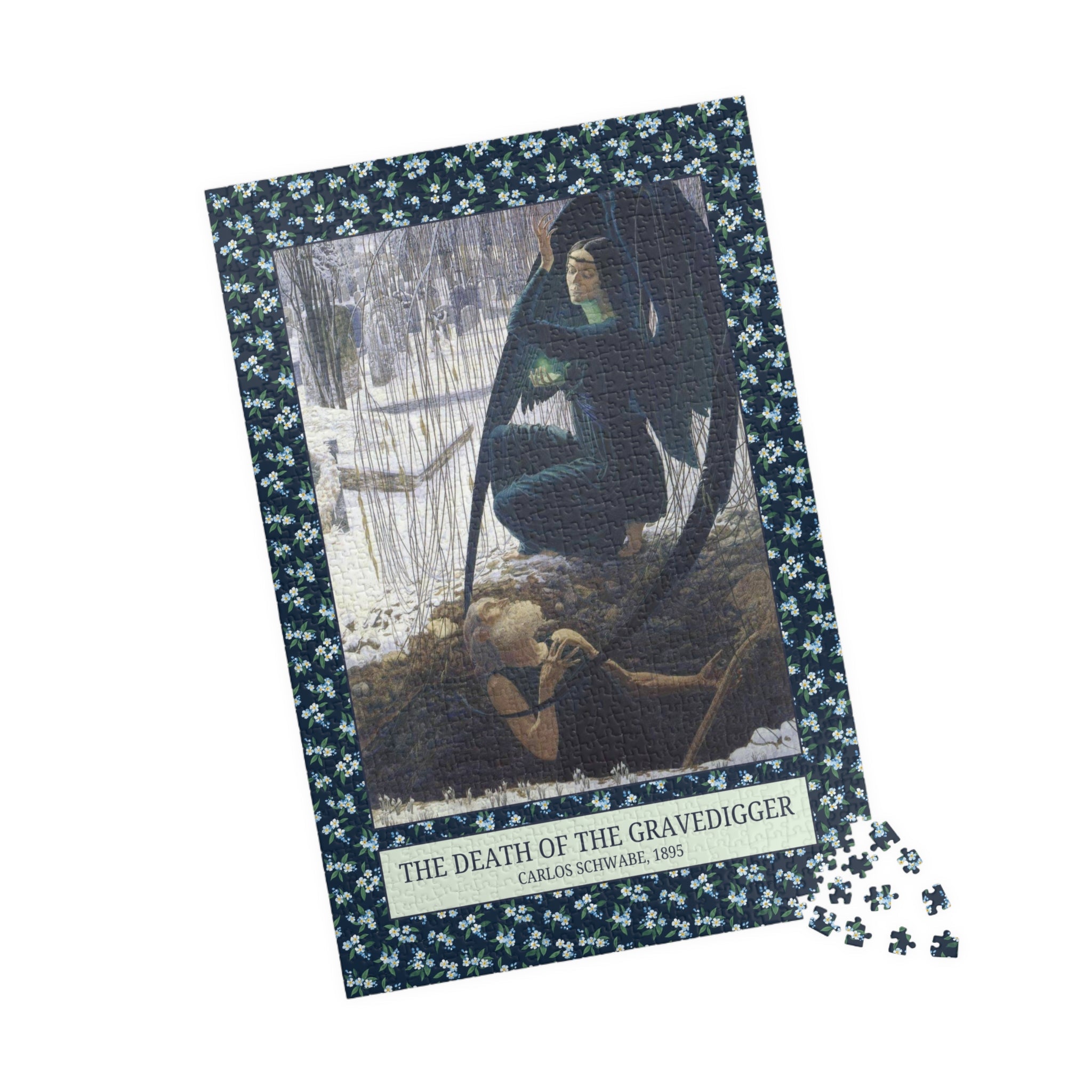 The Death of the Gravedigger by Carlos Schwabe: Spooky Art History Puzzle - Opal and June