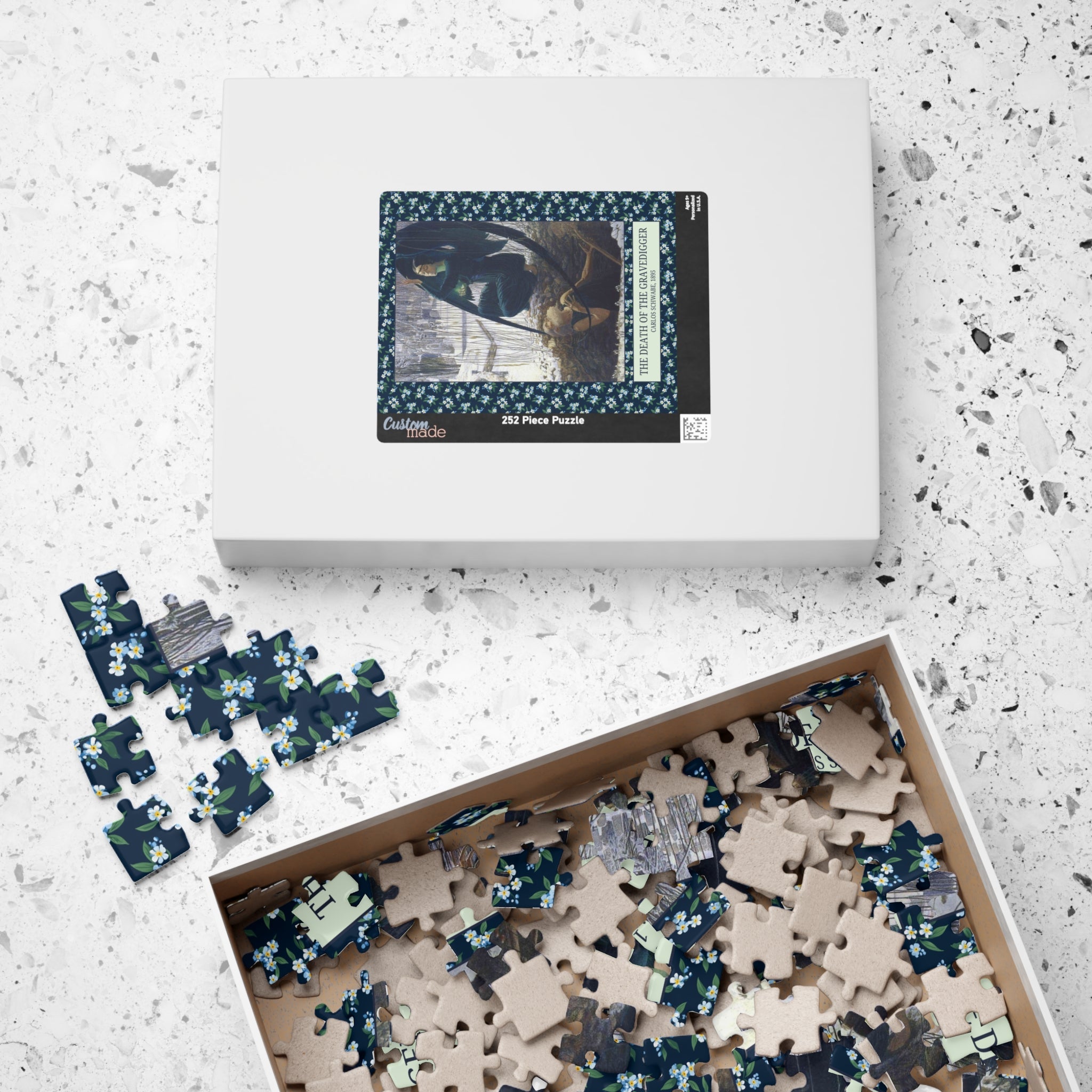 The Death of the Gravedigger by Carlos Schwabe: Spooky Art History Puzzle - Opal and June