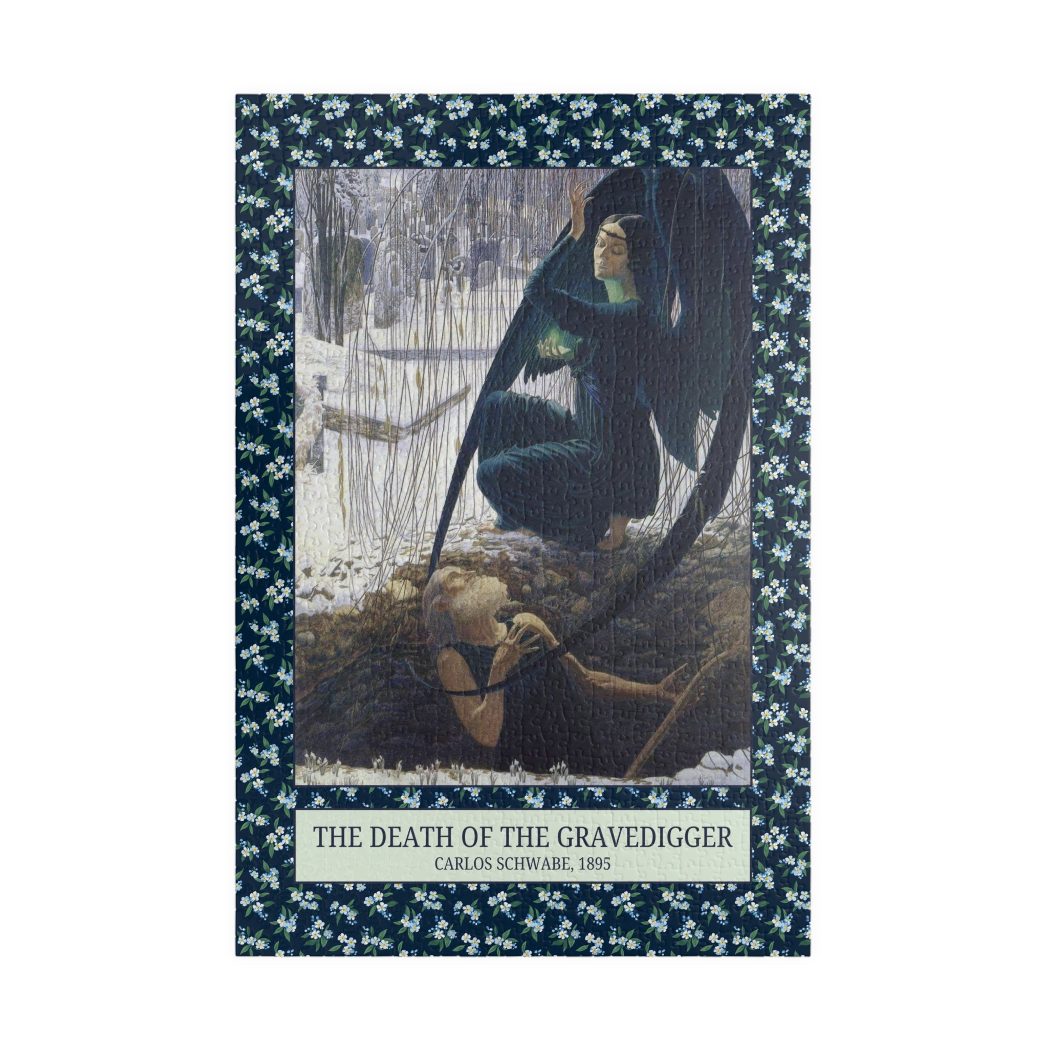 The Death of the Gravedigger by Carlos Schwabe: Spooky Art History Puzzle - Opal and June