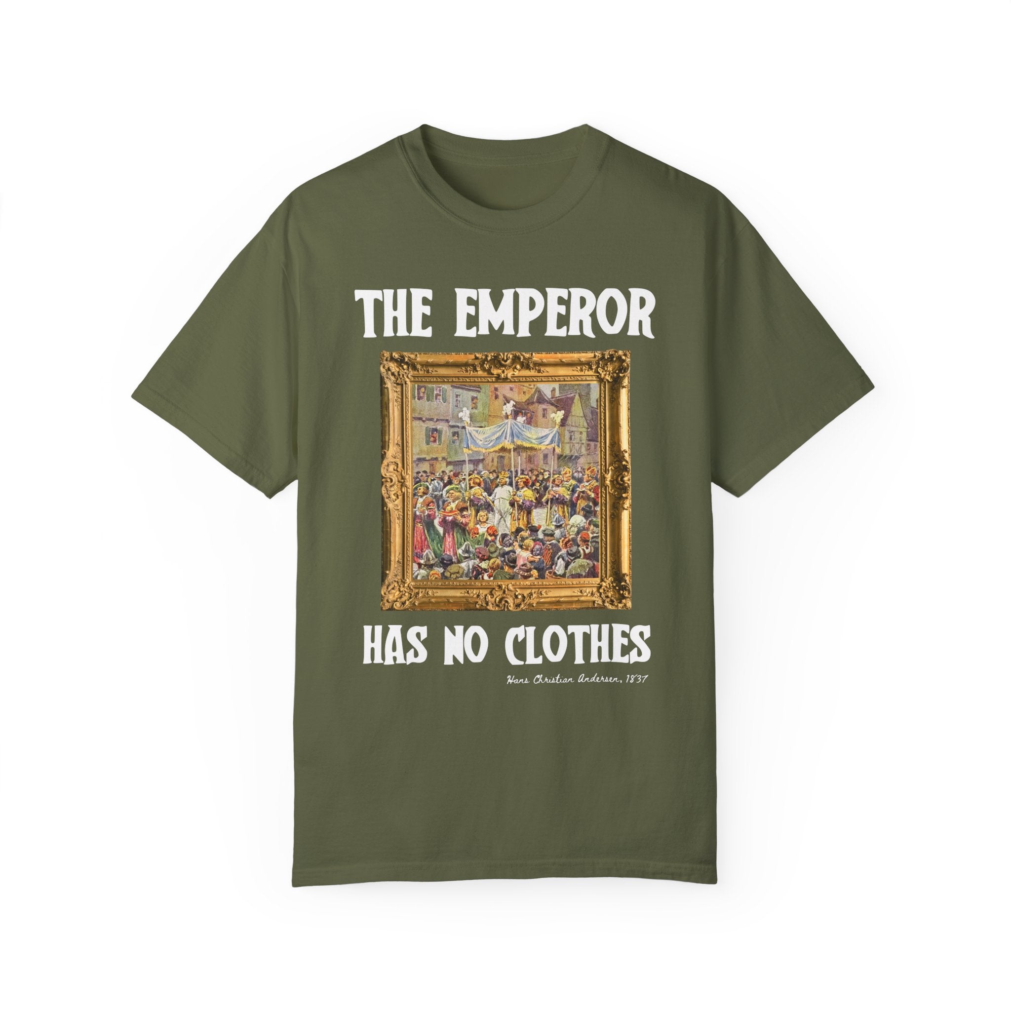 The Emperor Has No Clothes Bookish Art History T-Shirt, Hans Christian Andersen, European Folk Tale Tee for Democratic Socialist or Feminist - Opal and June