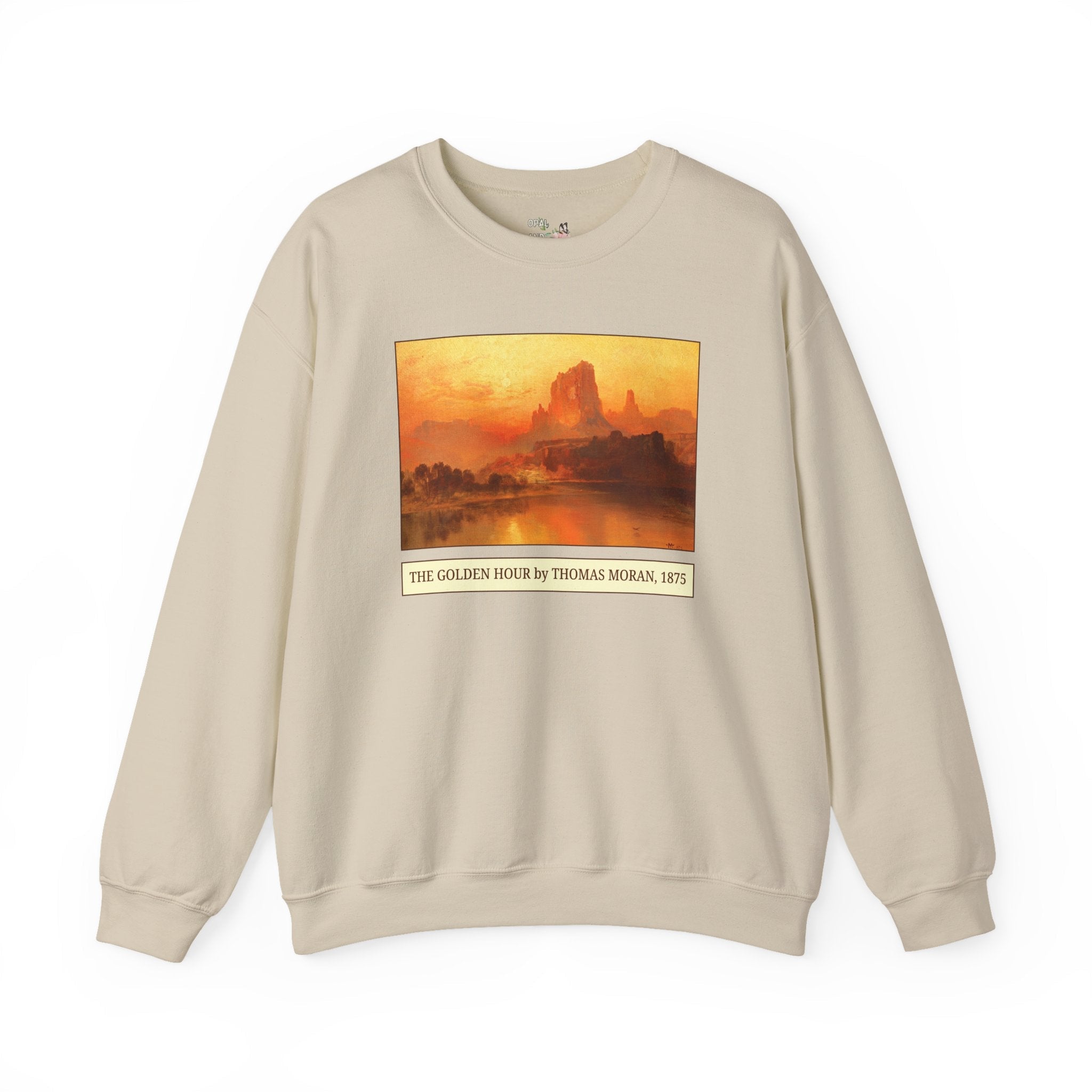 The Golden Hour Painting by Thomas Moran Sweatshirt, Landscape Painting of Wyoming, 19th Century Art History Painting with Sunset, Hiking Lover Gift - Opal and June