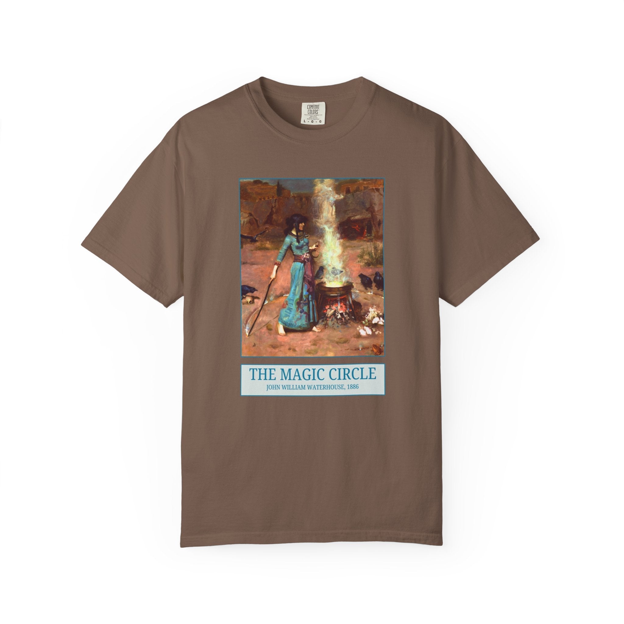 The Magic Circle by John William Waterhouse: Witchy Pre - Raphaelite Painting, Spooky Season Art History Tee Shirt for Humanities Teacher - Opal and June