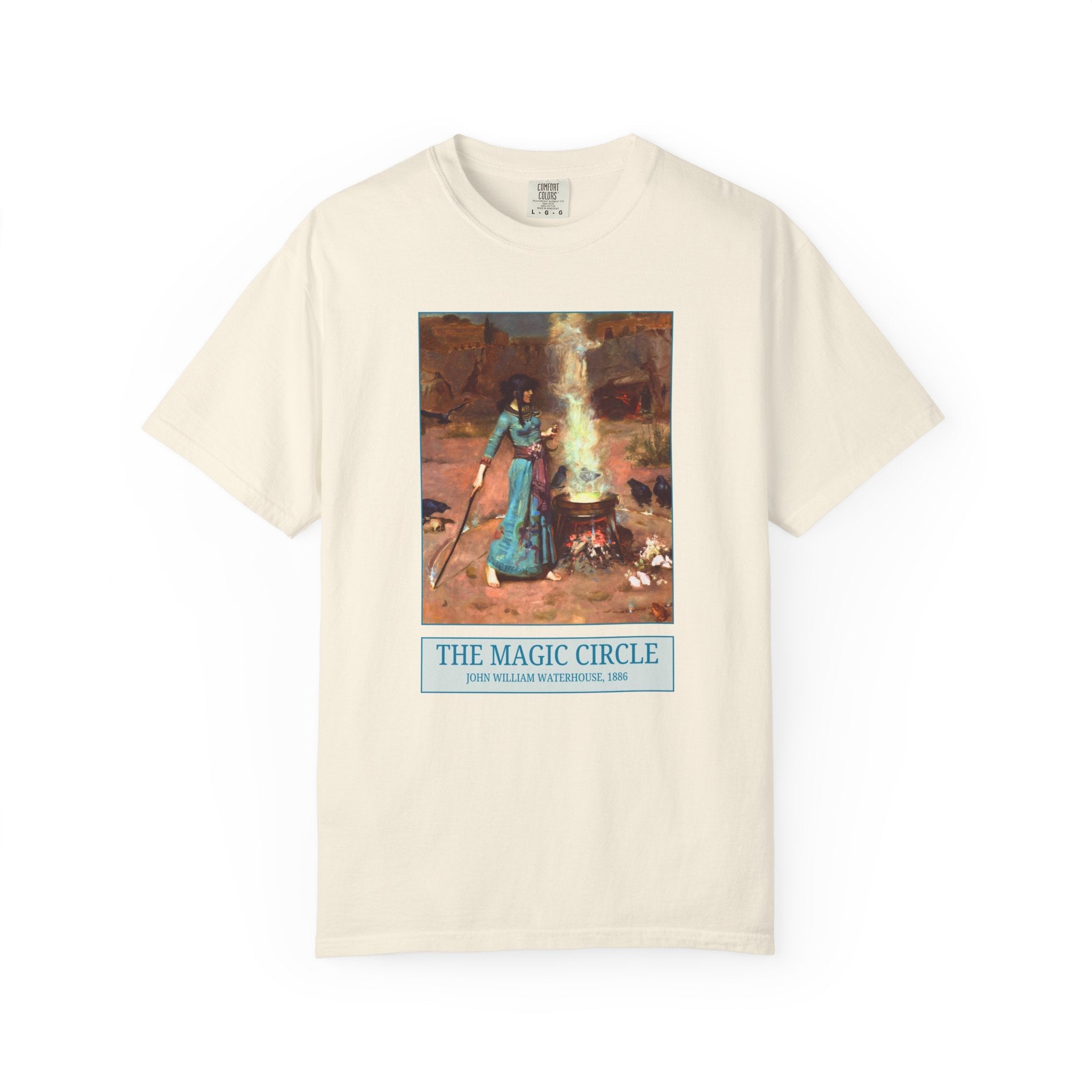 The Magic Circle by John William Waterhouse: Witchy Pre - Raphaelite Painting, Spooky Season Art History Tee Shirt for Humanities Teacher - Opal and June