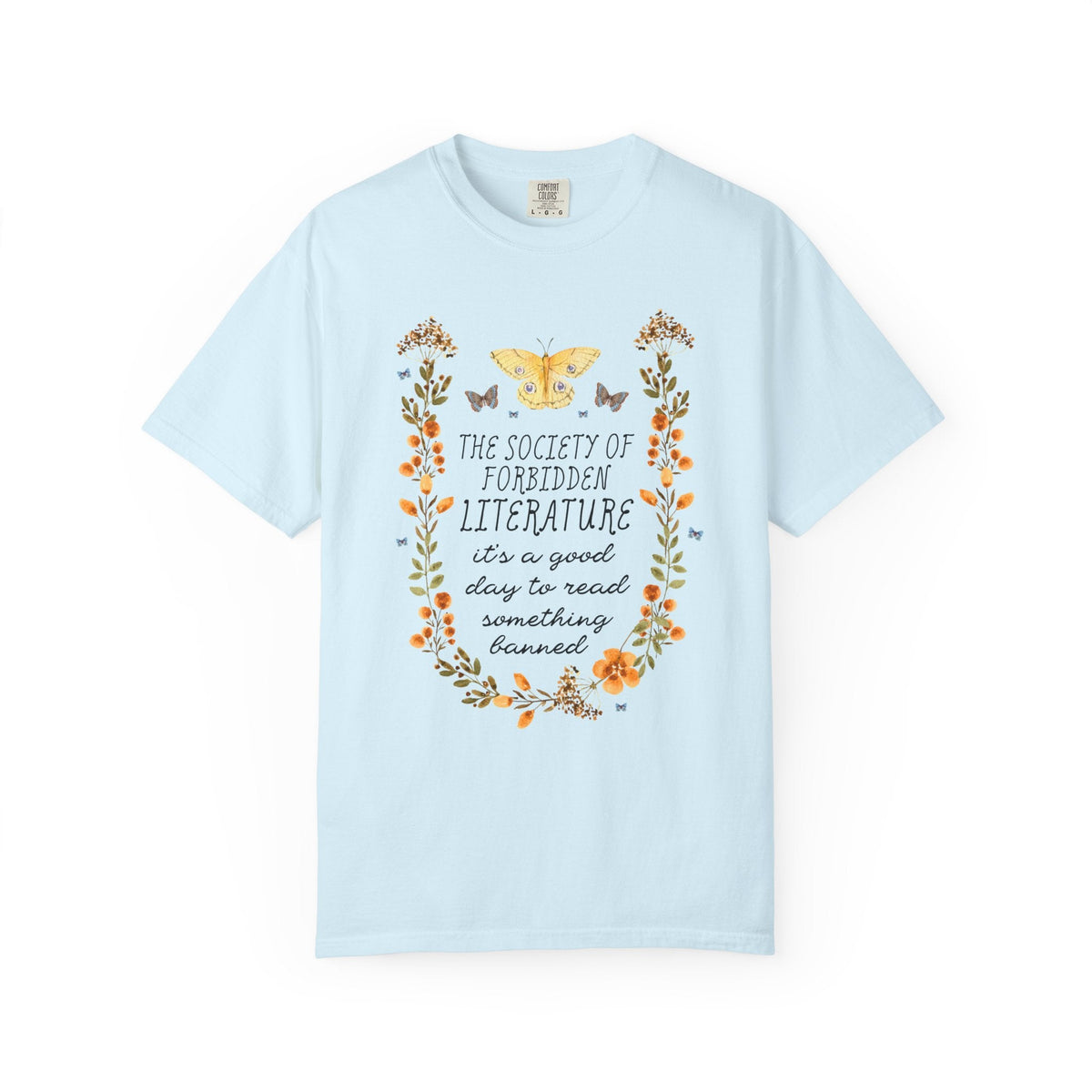 The Society of Forbidden Literature: It's a Good Day to Read Something Banned | Cute Whimsy Fairycore Read Banned Books T-Shirt for Reader - Opal and June