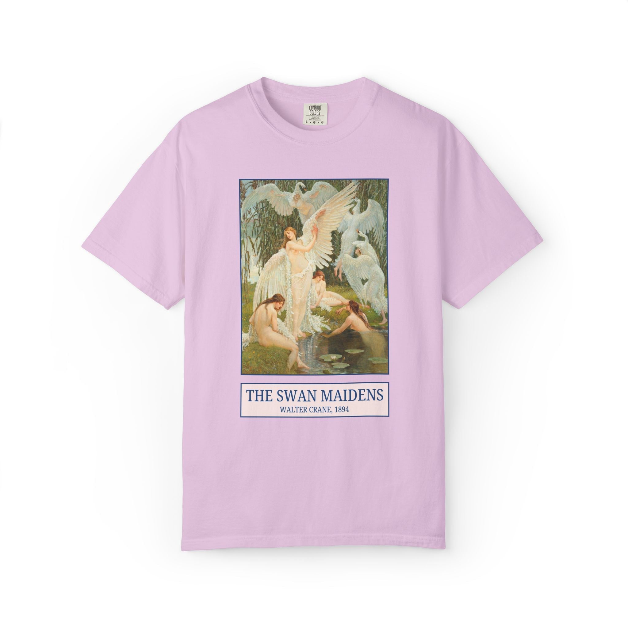 The Swan Maidens by Walter Crane: 19th Century Art History Buff T-Shirt, 19th Century Famous Painting, Art and Crafts Movement 1800s Artist - Opal and June