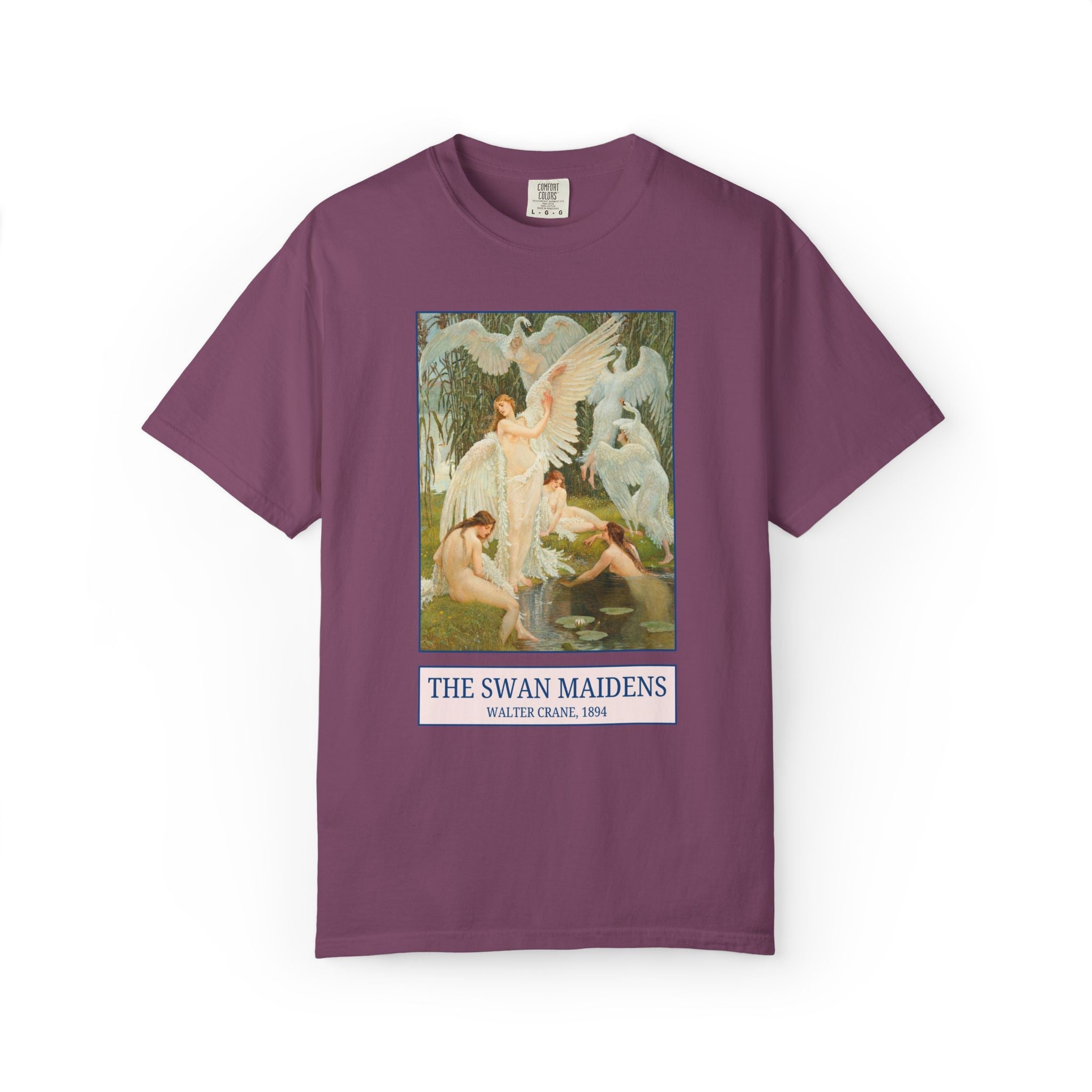 The Swan Maidens by Walter Crane: 19th Century Art History Buff T-Shirt, 19th Century Famous Painting, Art and Crafts Movement 1800s Artist - Opal and June