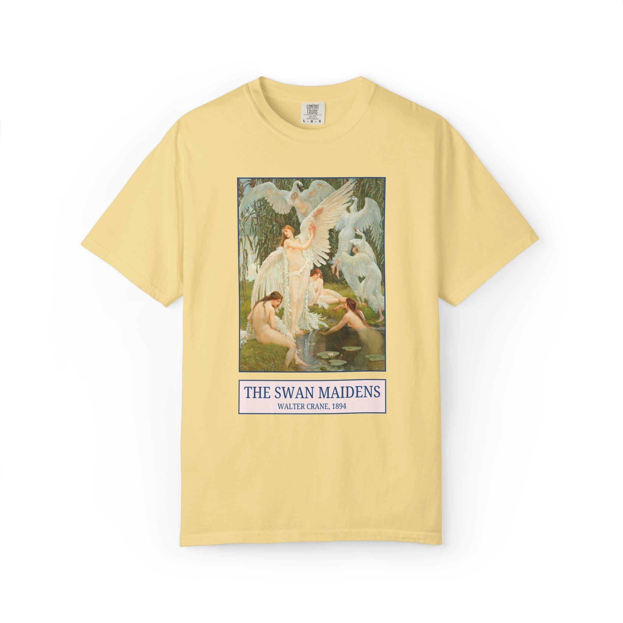 The Swan Maidens by Walter Crane: 19th Century Art History Buff T-Shirt, 19th Century Famous Painting, Art and Crafts Movement 1800s Artist - Opal and June