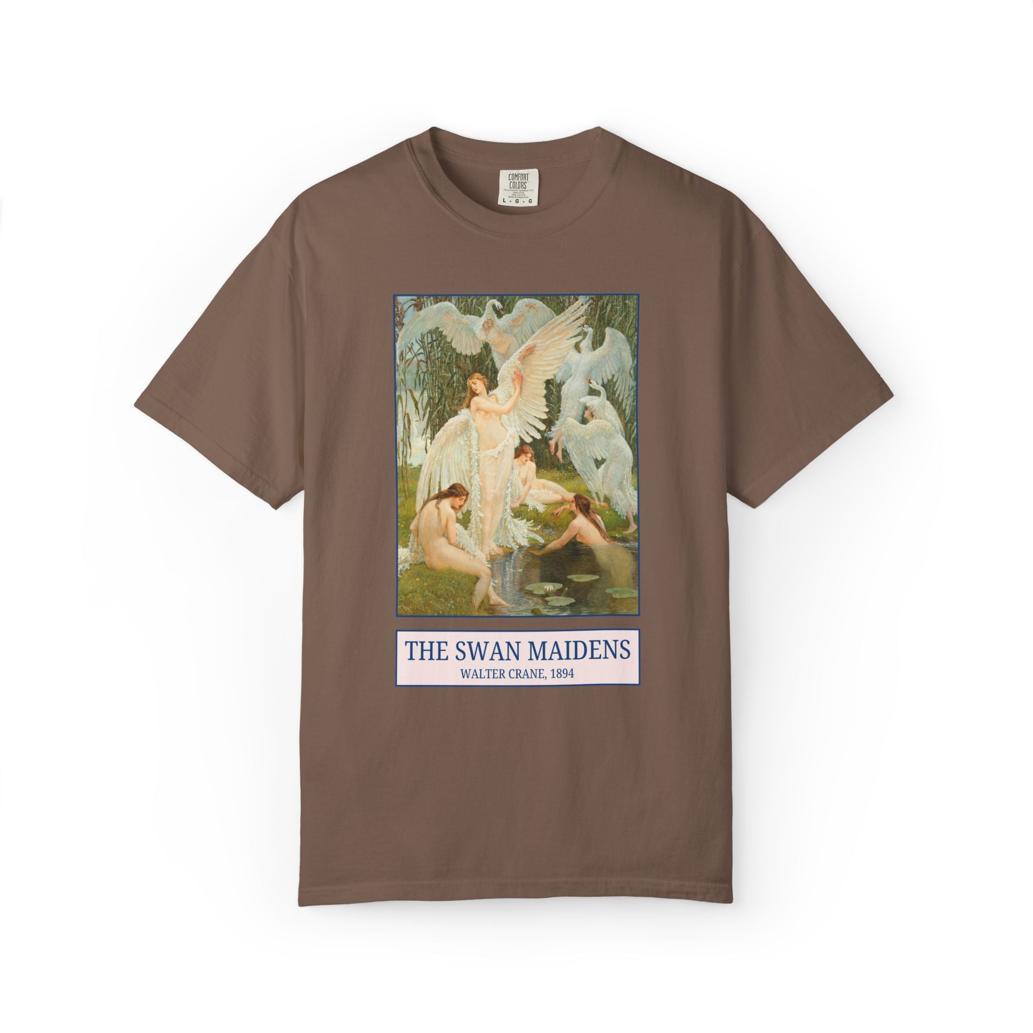 The Swan Maidens by Walter Crane: 19th Century Art History Buff T-Shirt, 19th Century Famous Painting, Art and Crafts Movement 1800s Artist - Opal and June